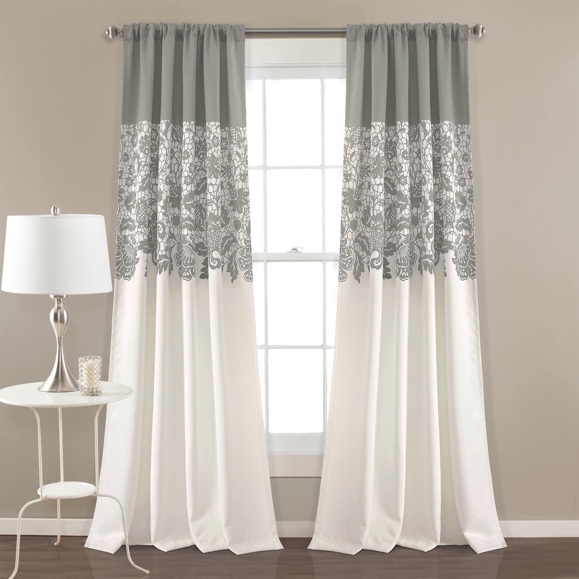 Estate Garden Print Room Darkening Window Curtain Set