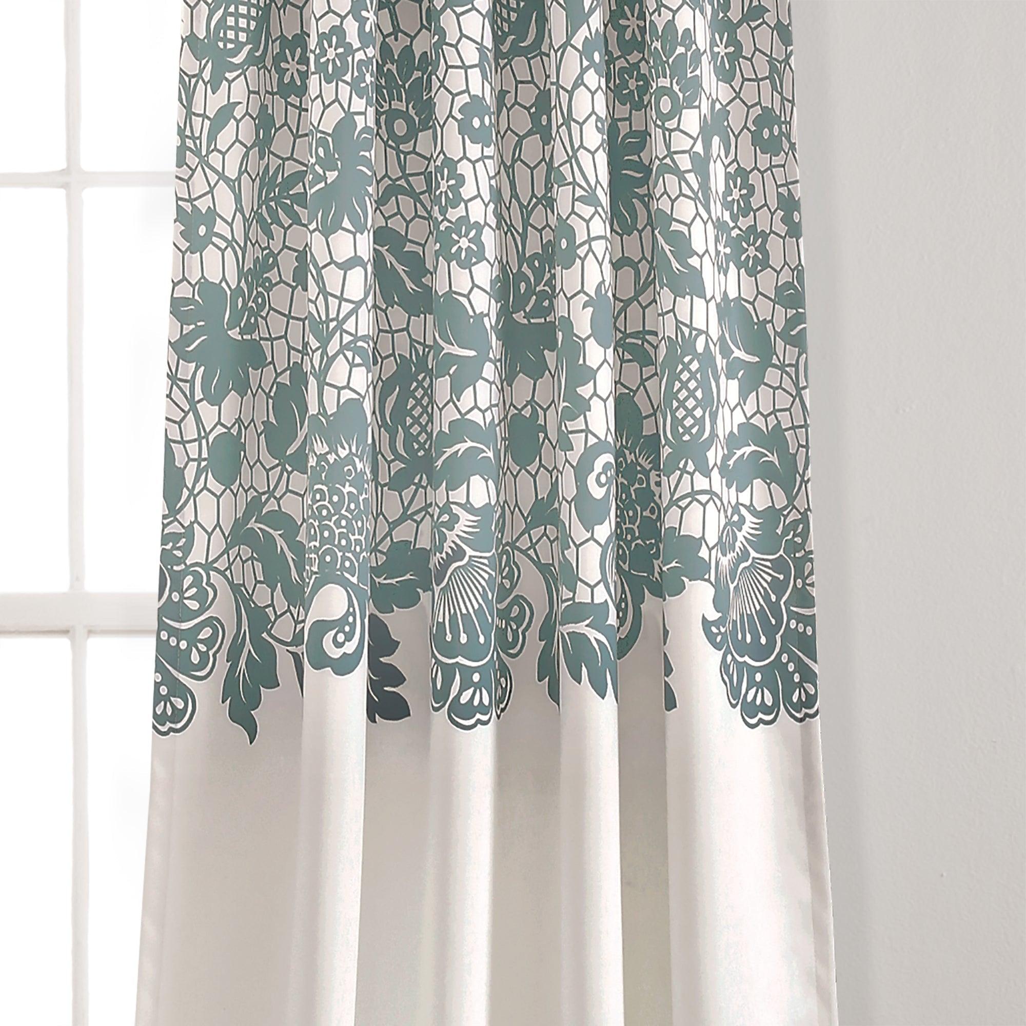 Estate Garden Print Room Darkening Window Curtain Set