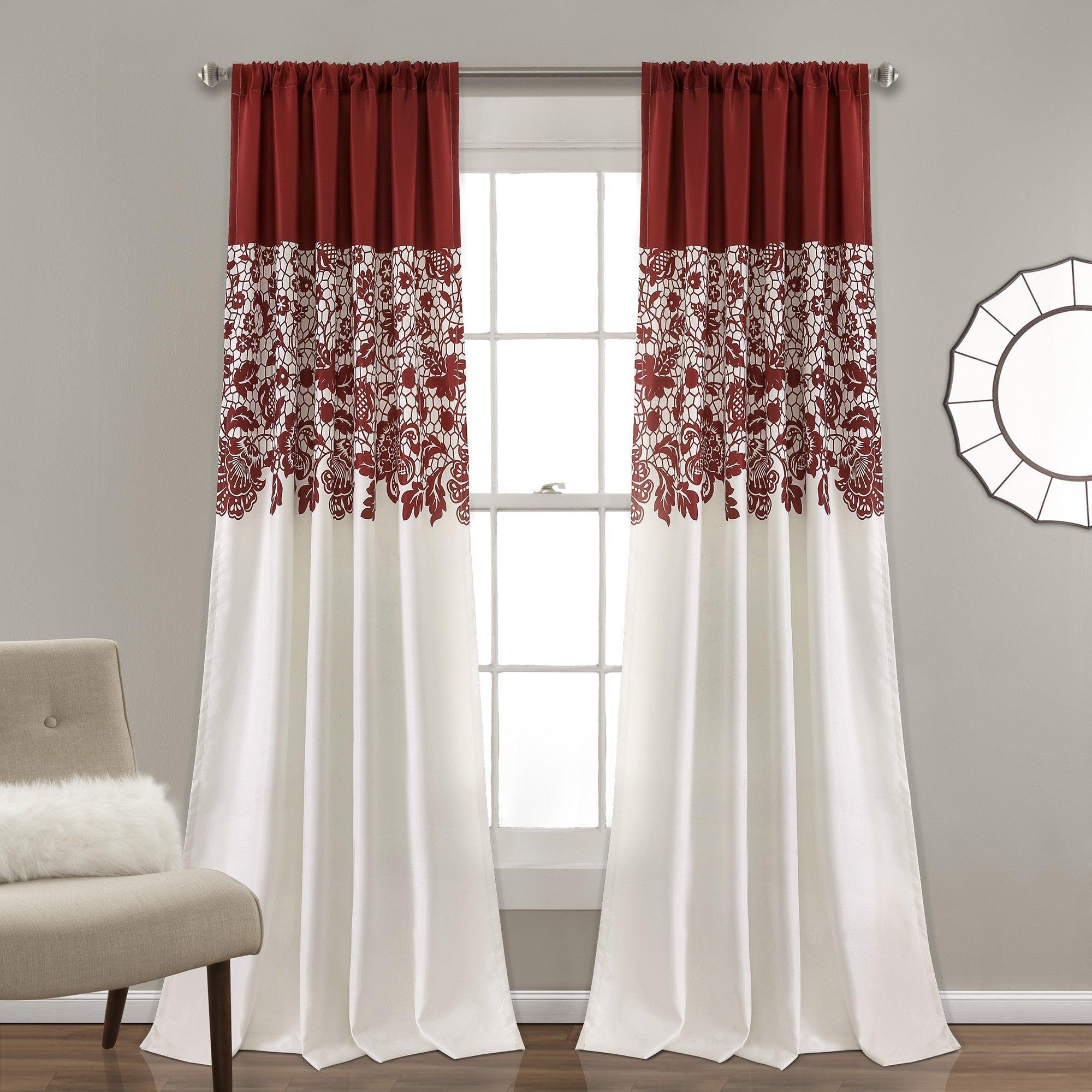 Estate Garden Print Room Darkening Window Curtain Set