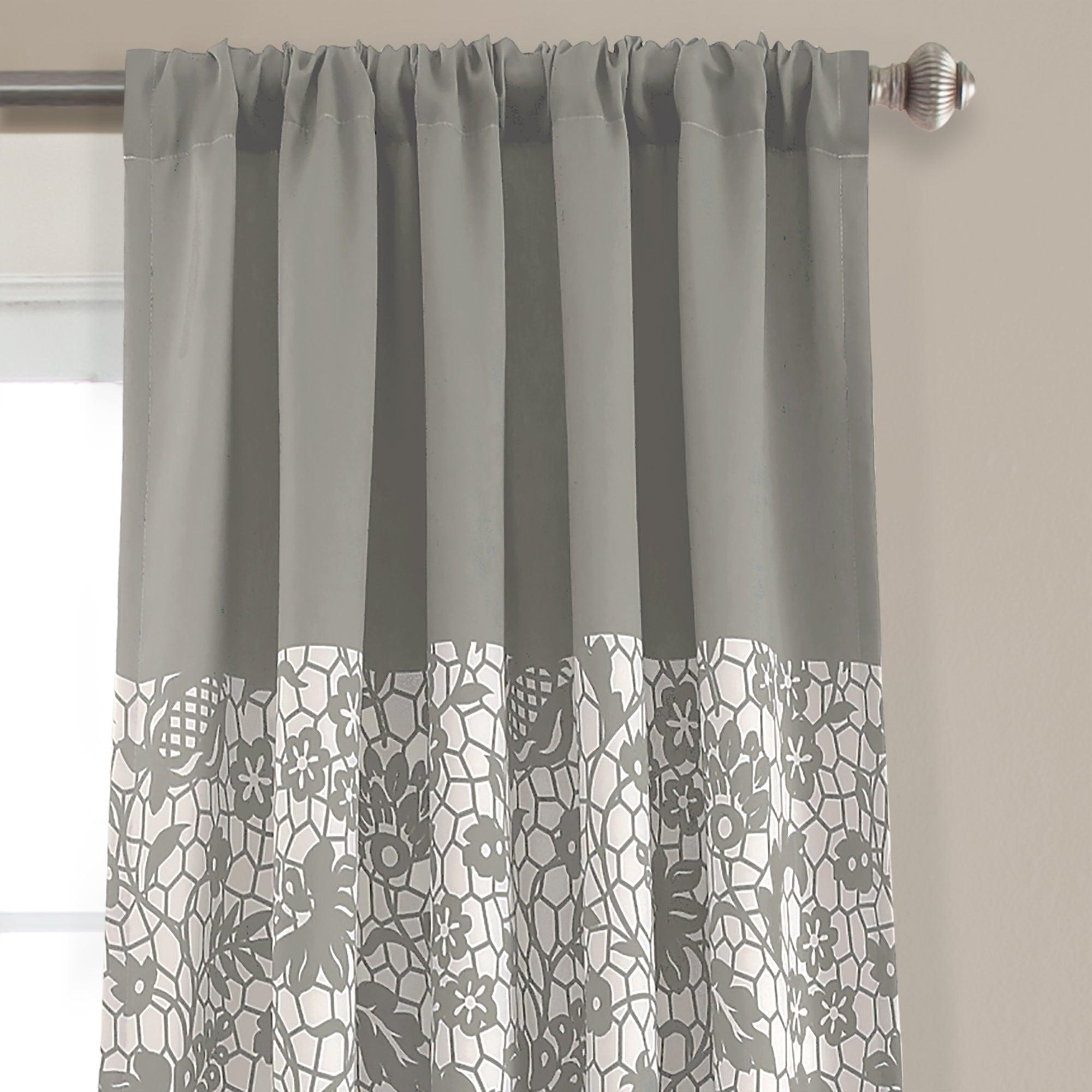 Estate Garden Print Room Darkening Window Curtain Set