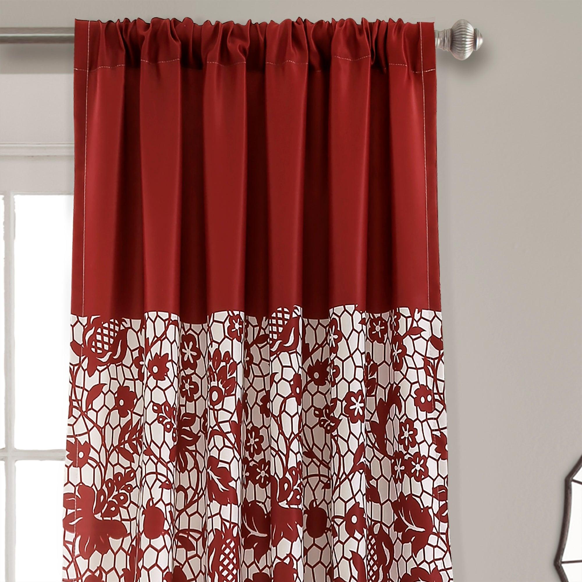 Estate Garden Print Room Darkening Window Curtain Set