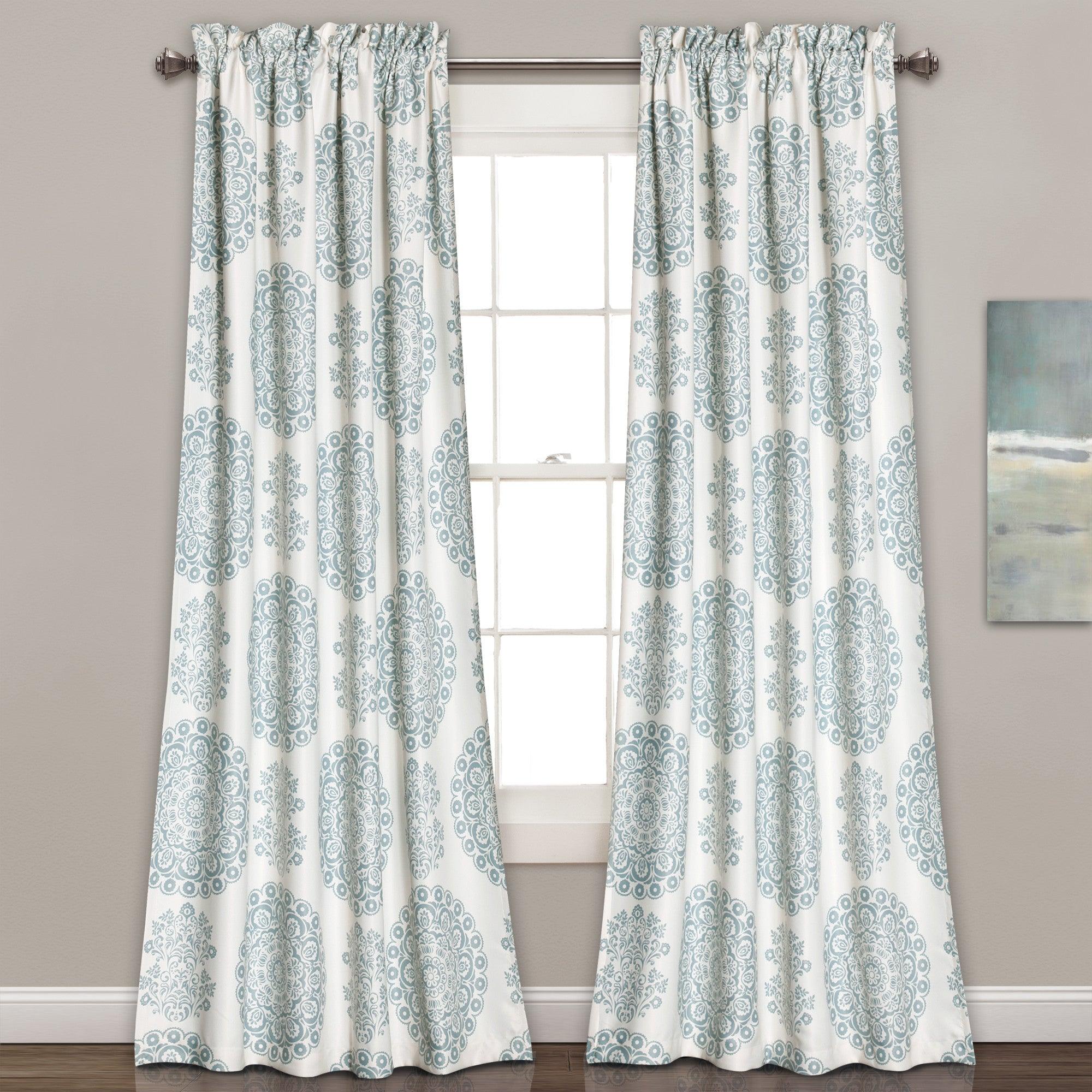 Evelyn Medallion Light Filtering Window Curtain Set