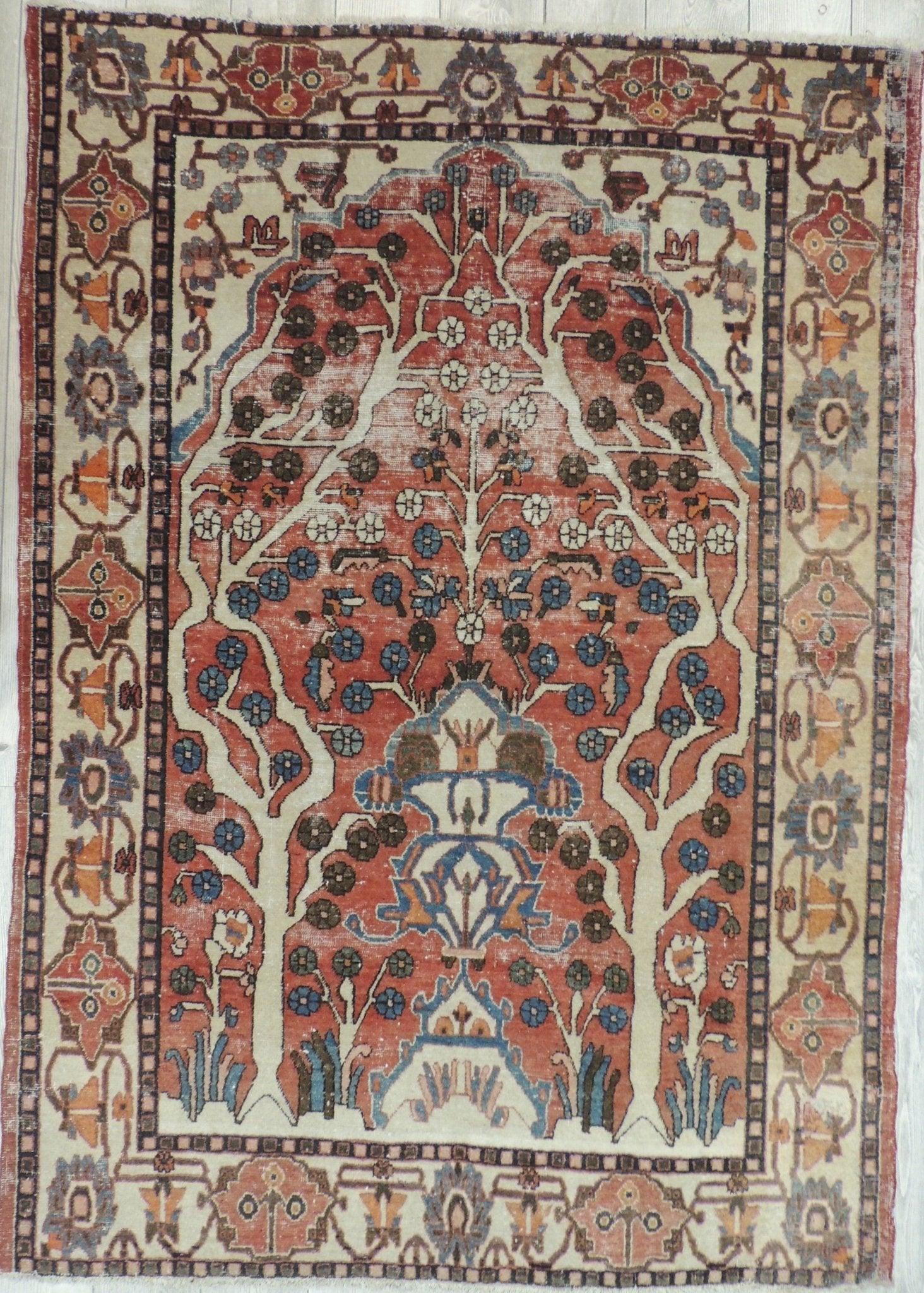 Exquisite Distressed Fine Persian Area Rug 5x7 Ft