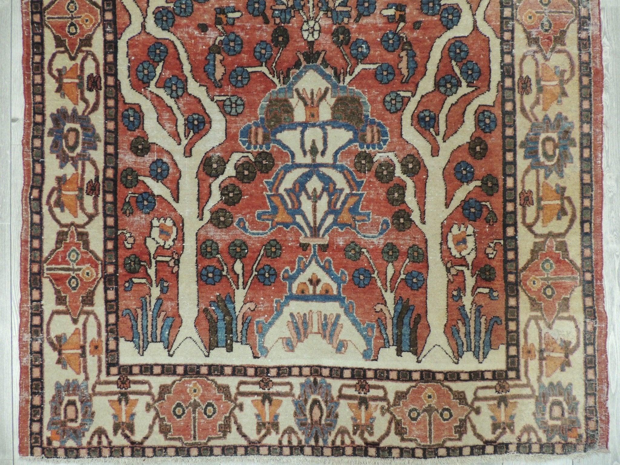 Exquisite Distressed Fine Persian Area Rug 5x7 Ft