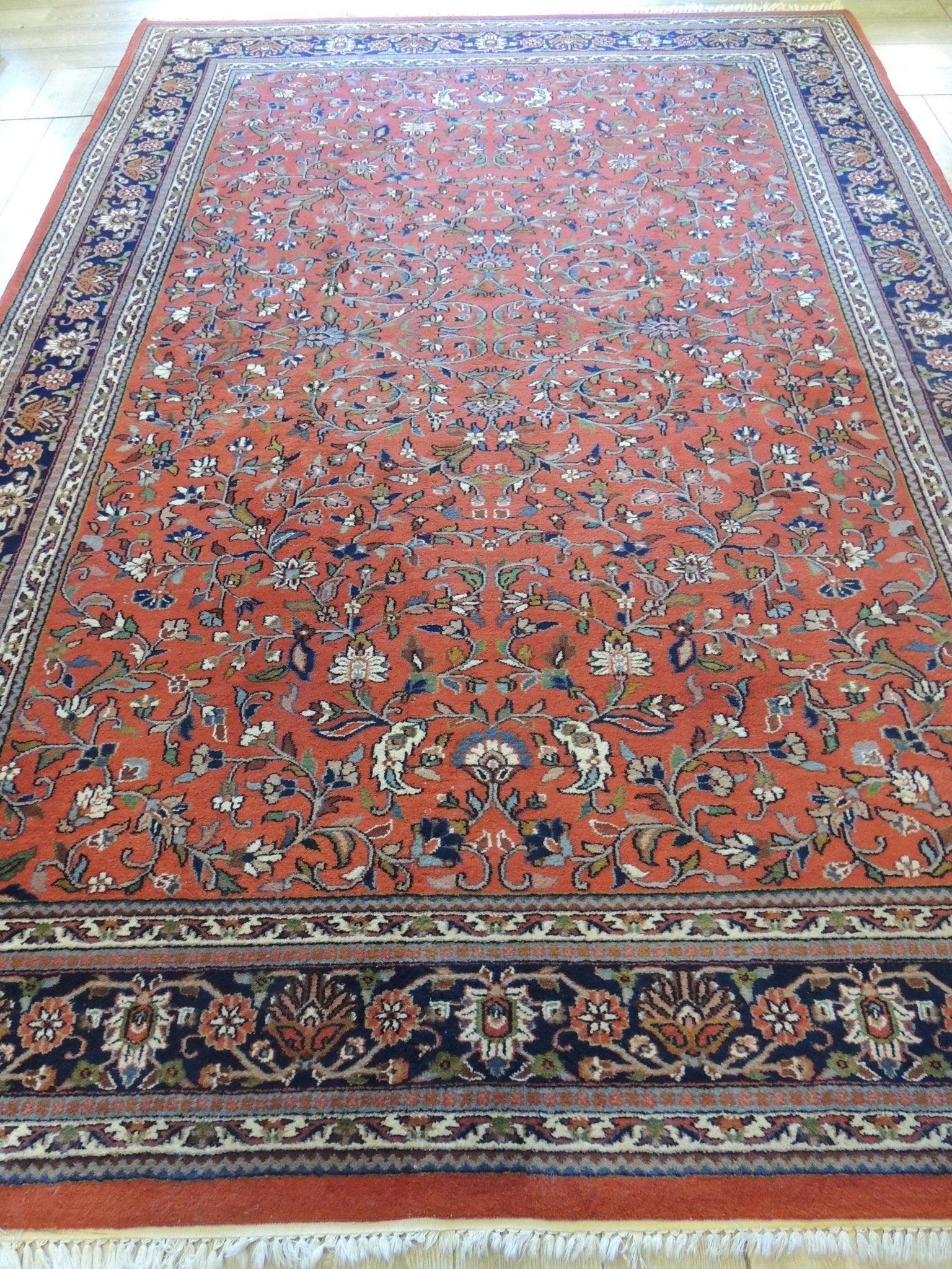 Exquisite Vintage Hand-Knotted Indo-Persian Rug 11x8 Ft