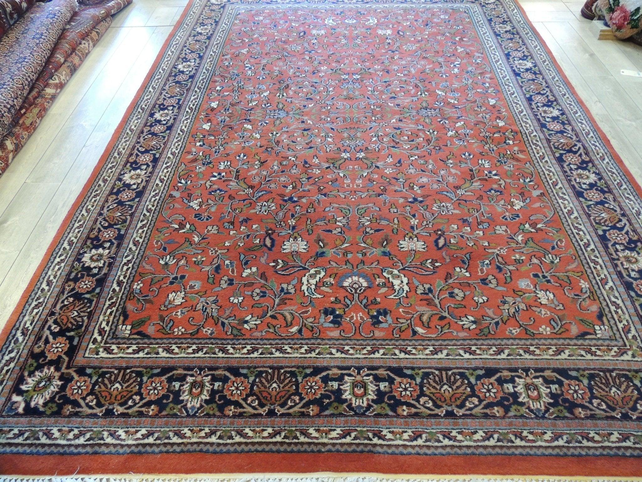 Exquisite Vintage Hand-Knotted Indo-Persian Rug 11x8 Ft