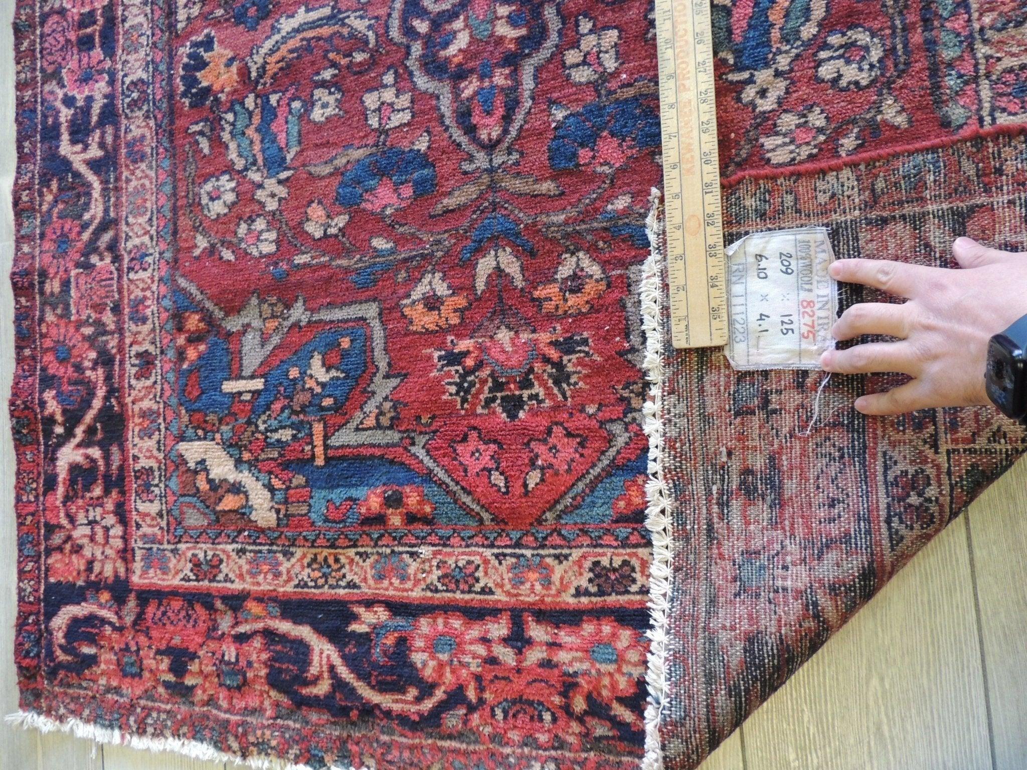 Exquisite Vintage Hand Knotted Persian Lillian Rug 7x4 Ft