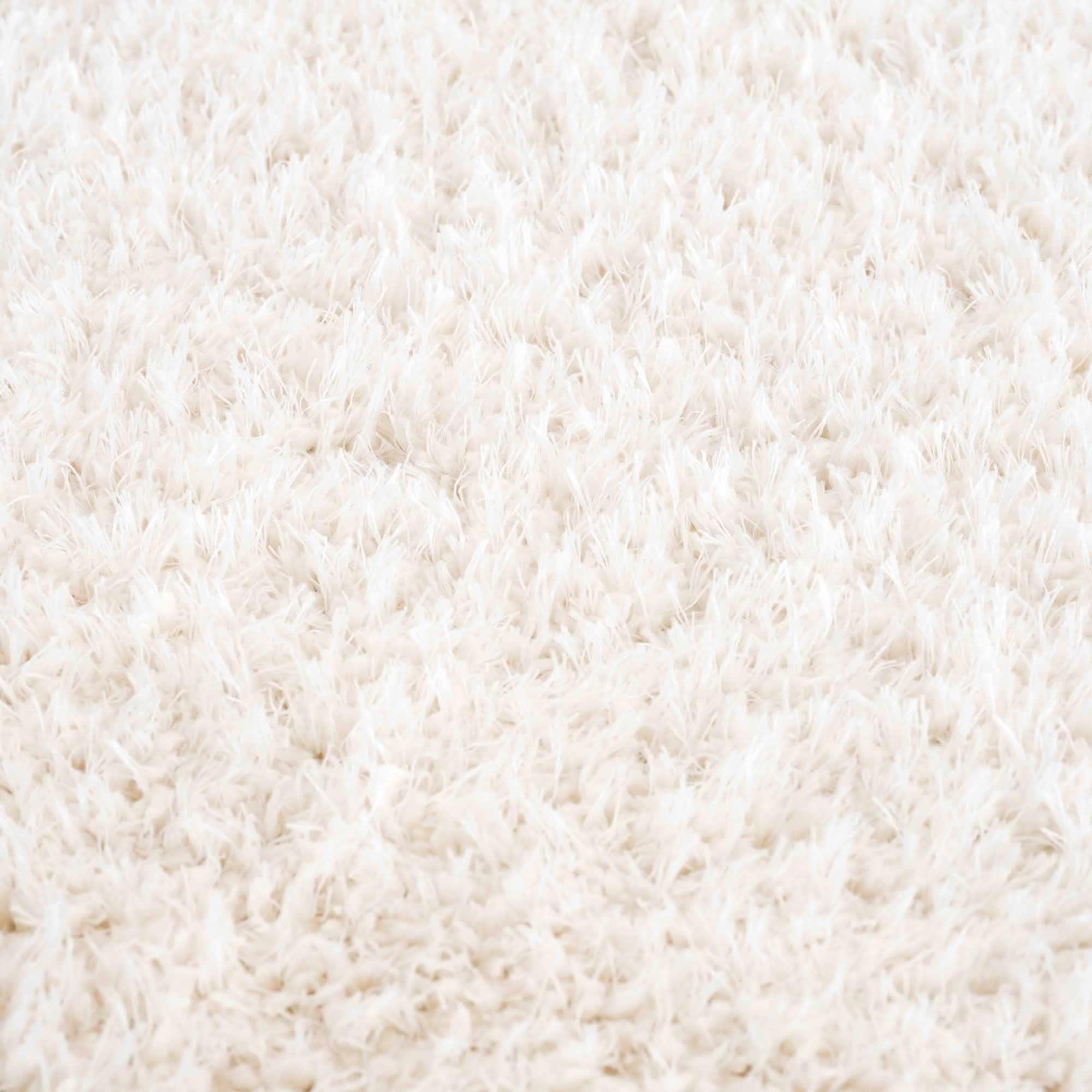 Faina Solid Cream Shag Rug Washable