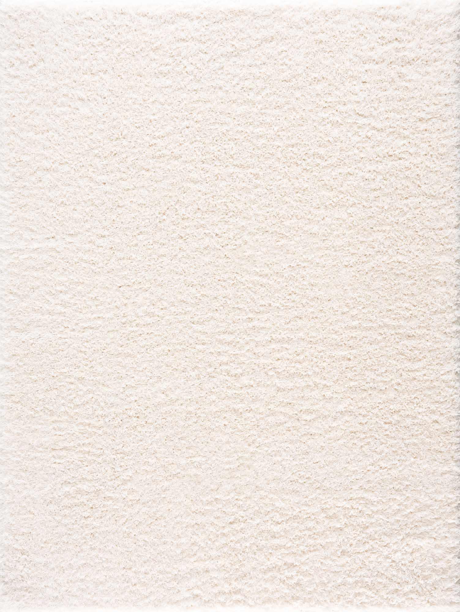 Faina Solid Cream Shag Rug Washable