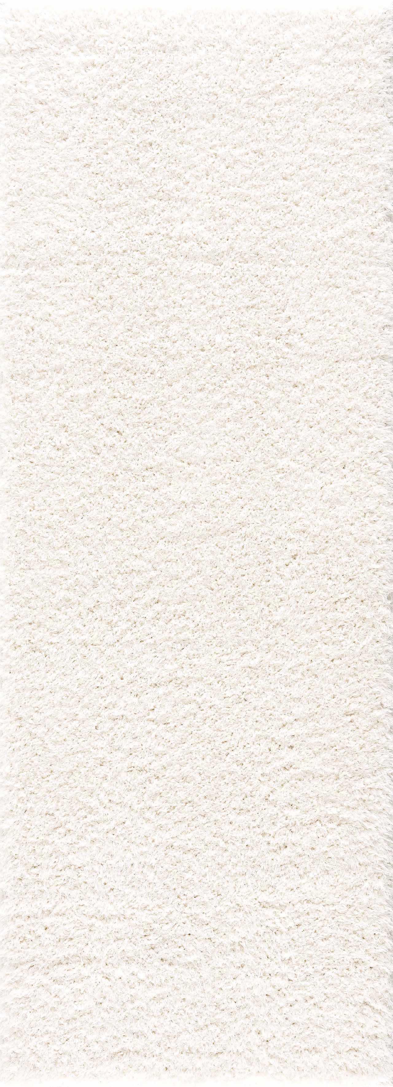 Faina Solid Cream Shag Rug Washable