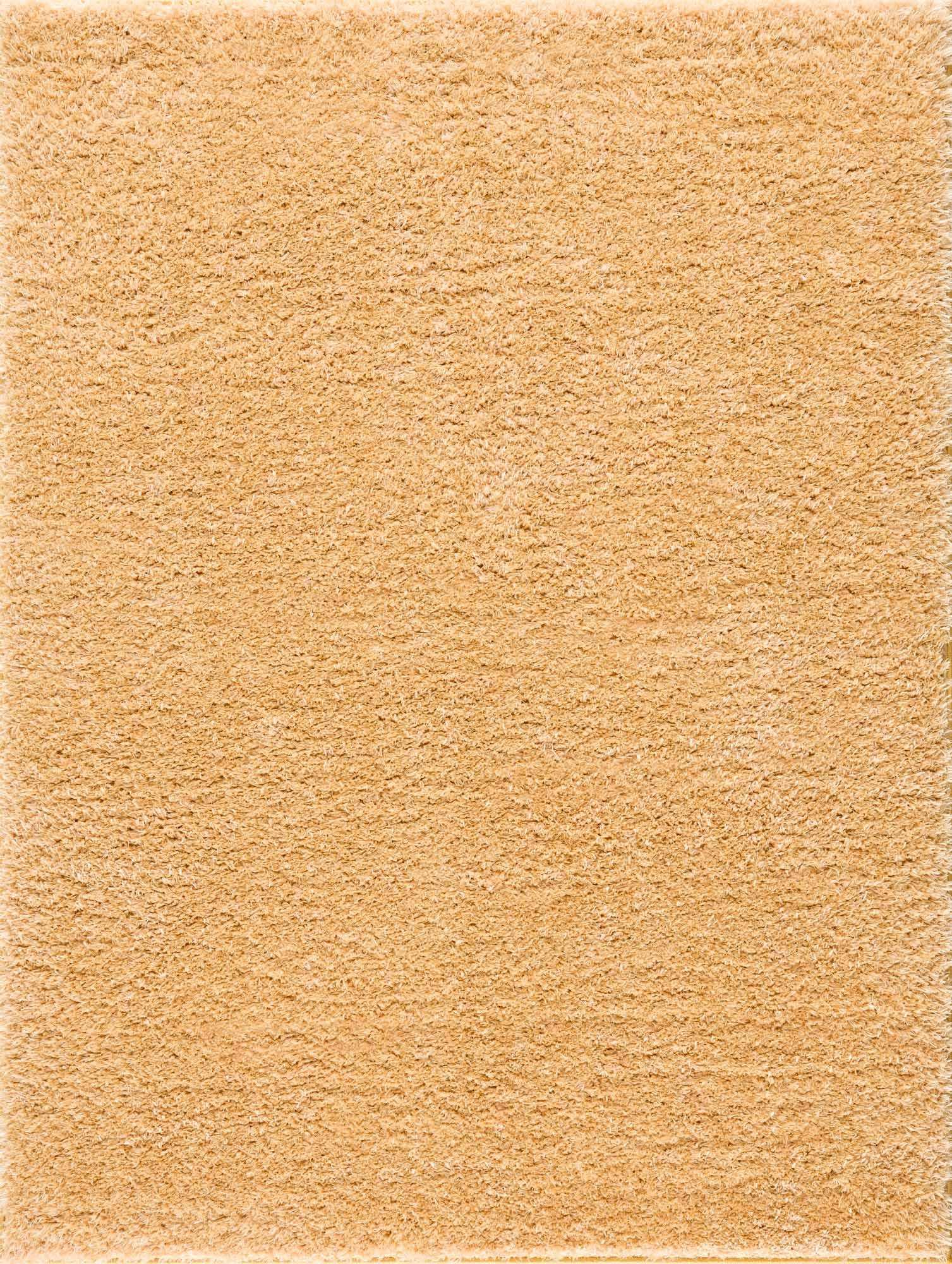 Faina Solid Gold Shag Rug Washable