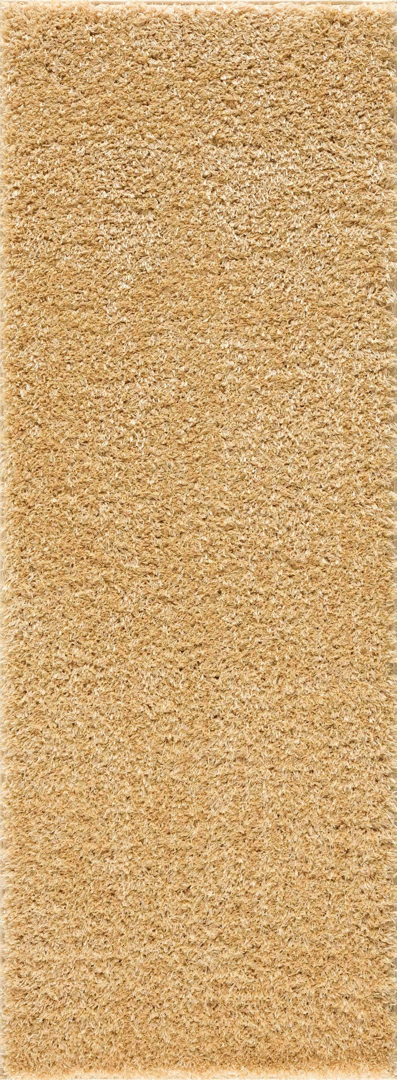 Faina Solid Gold Shag Rug Washable