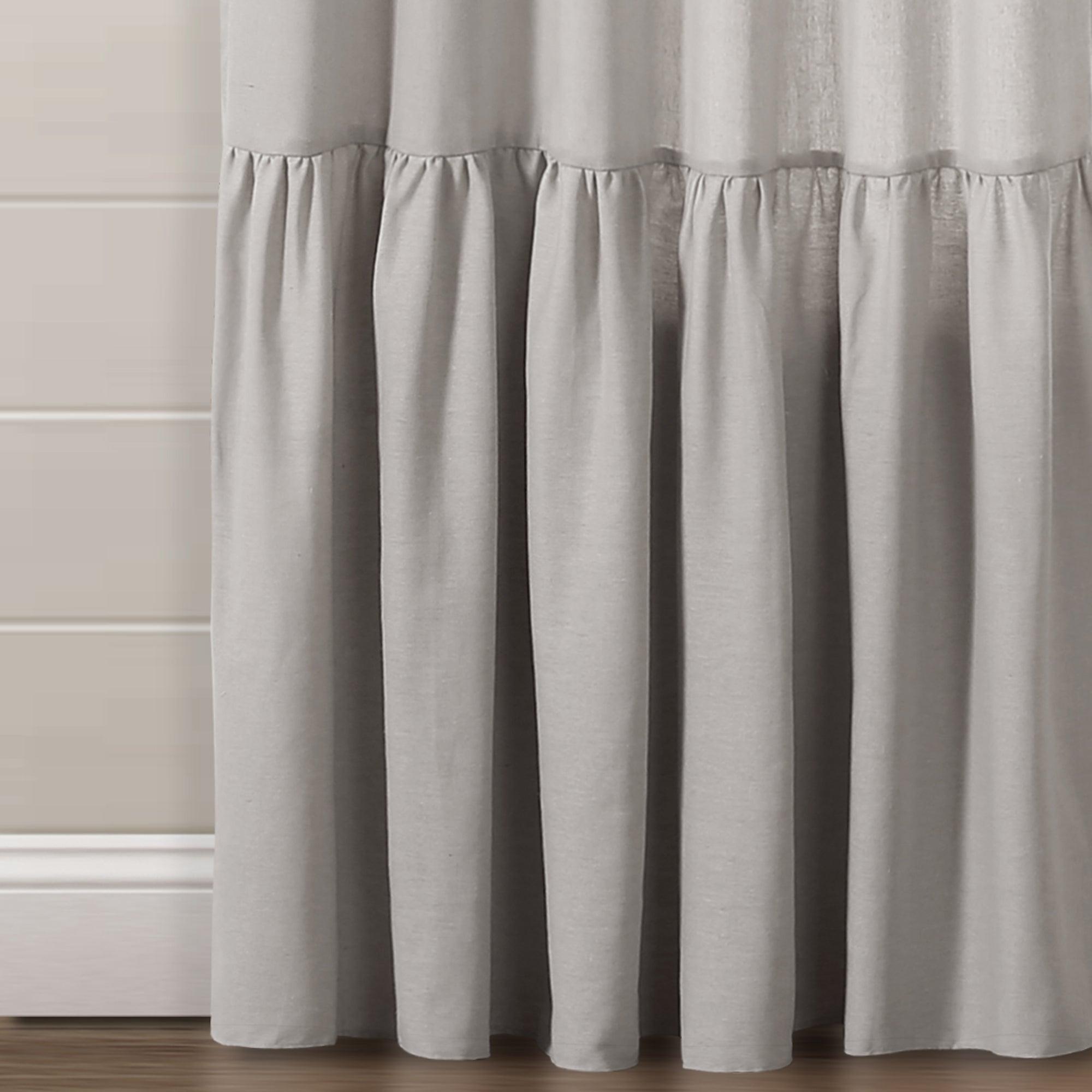 Farmhouse Faux Linen Tab Top Window Curtain Panel