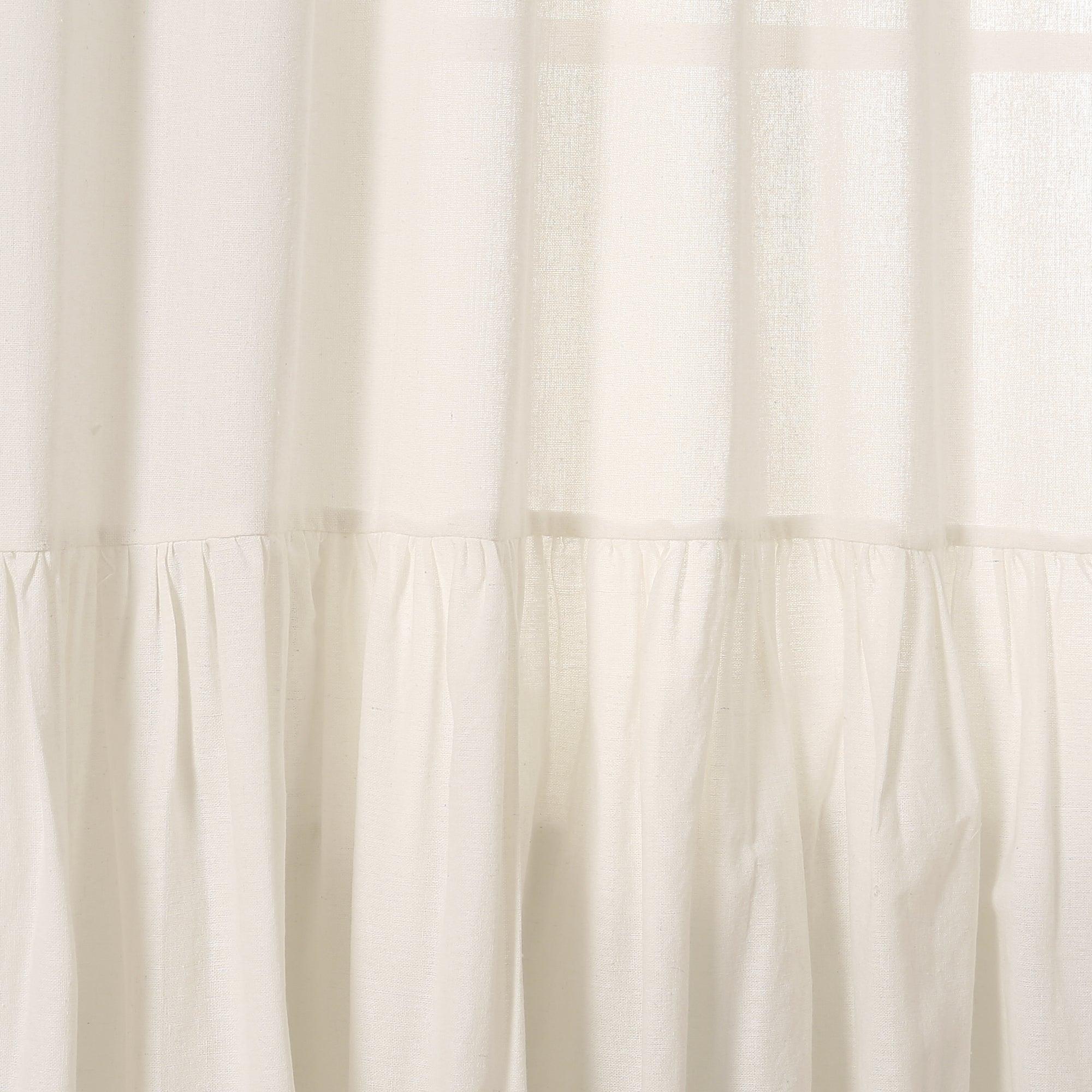 Farmhouse Faux Linen Tab Top Window Curtain Panel