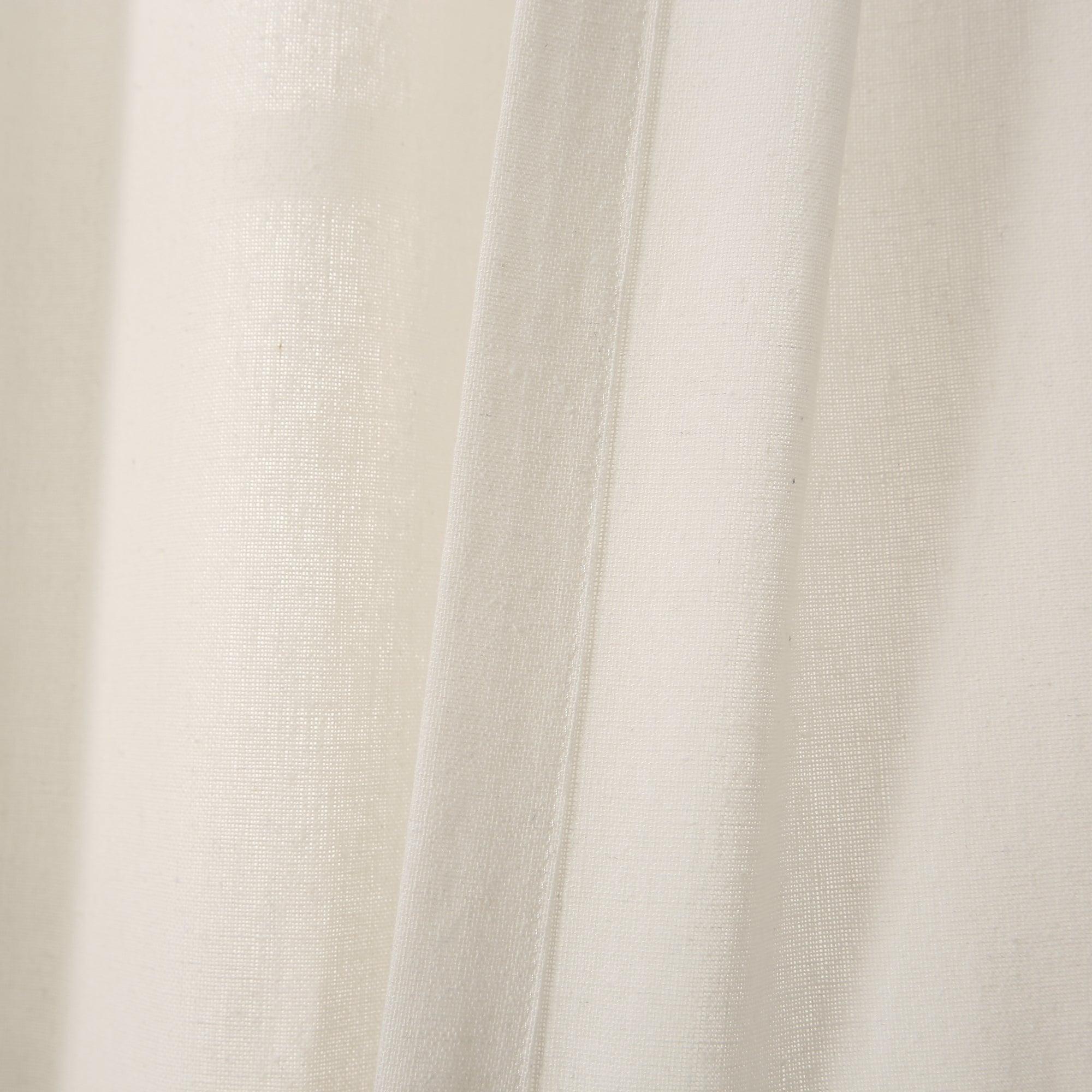 Farmhouse Faux Linen Tab Top Window Curtain Panel