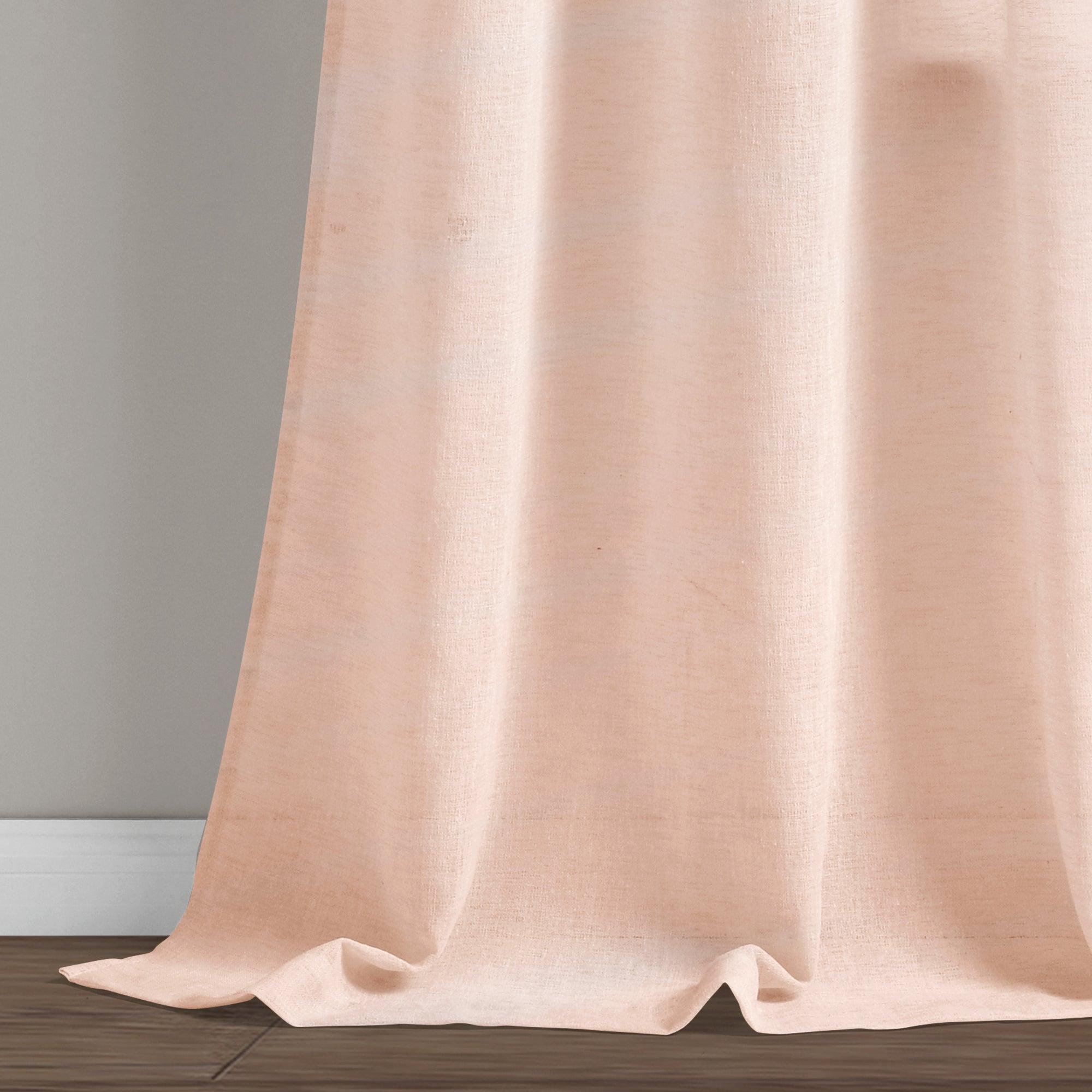 Farmhouse Ombre Stripe Grommet Sheer Window Curtain Panel Set