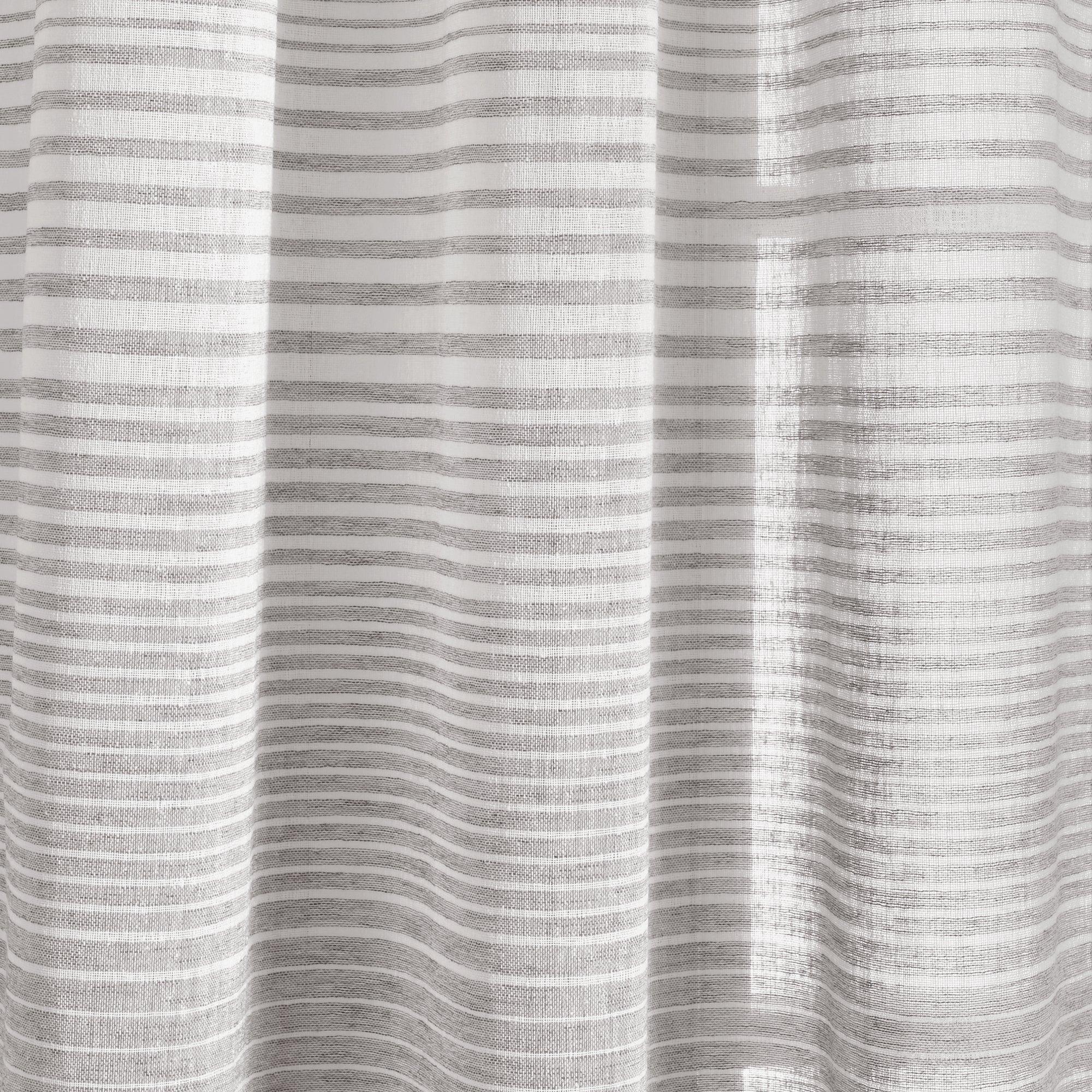 Farmhouse Ombre Stripe Grommet Sheer Window Curtain Panel Set