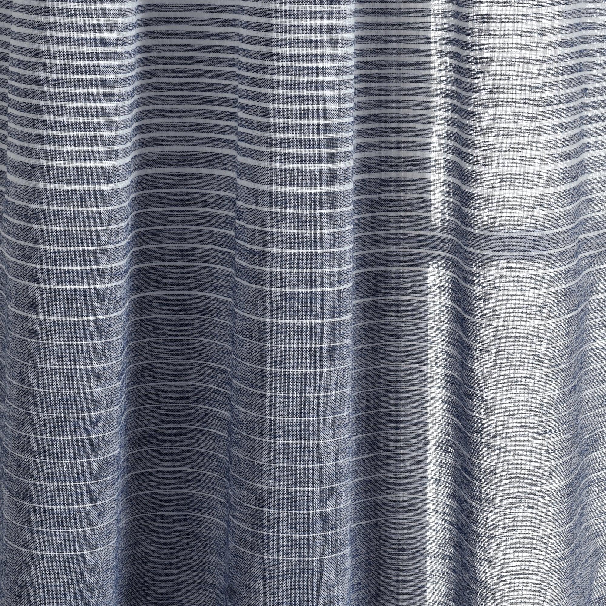 Farmhouse Ombre Stripe Grommet Sheer Window Curtain Panel Set