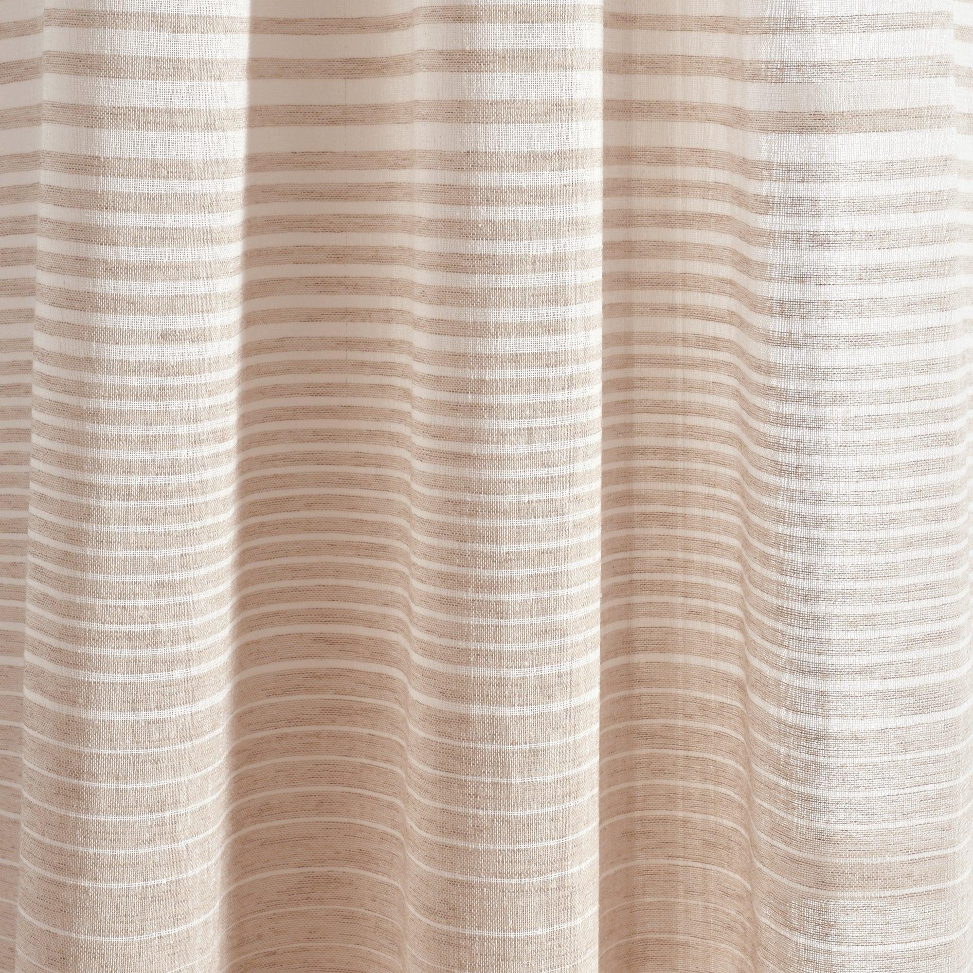 Farmhouse Ombre Stripe Grommet Sheer Window Curtain Panel Set