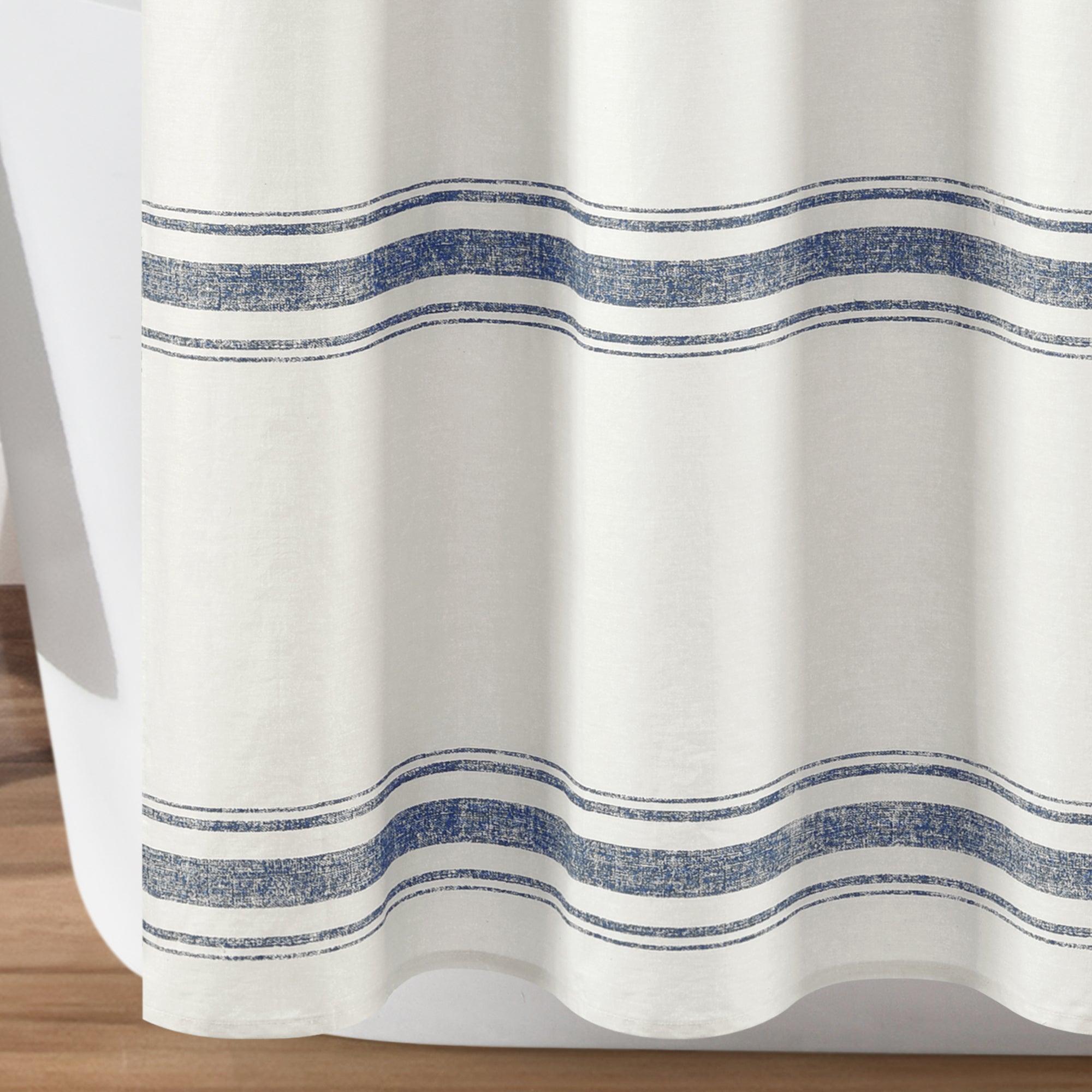 Farmhouse Stripe 100% Cotton Shower Curtain