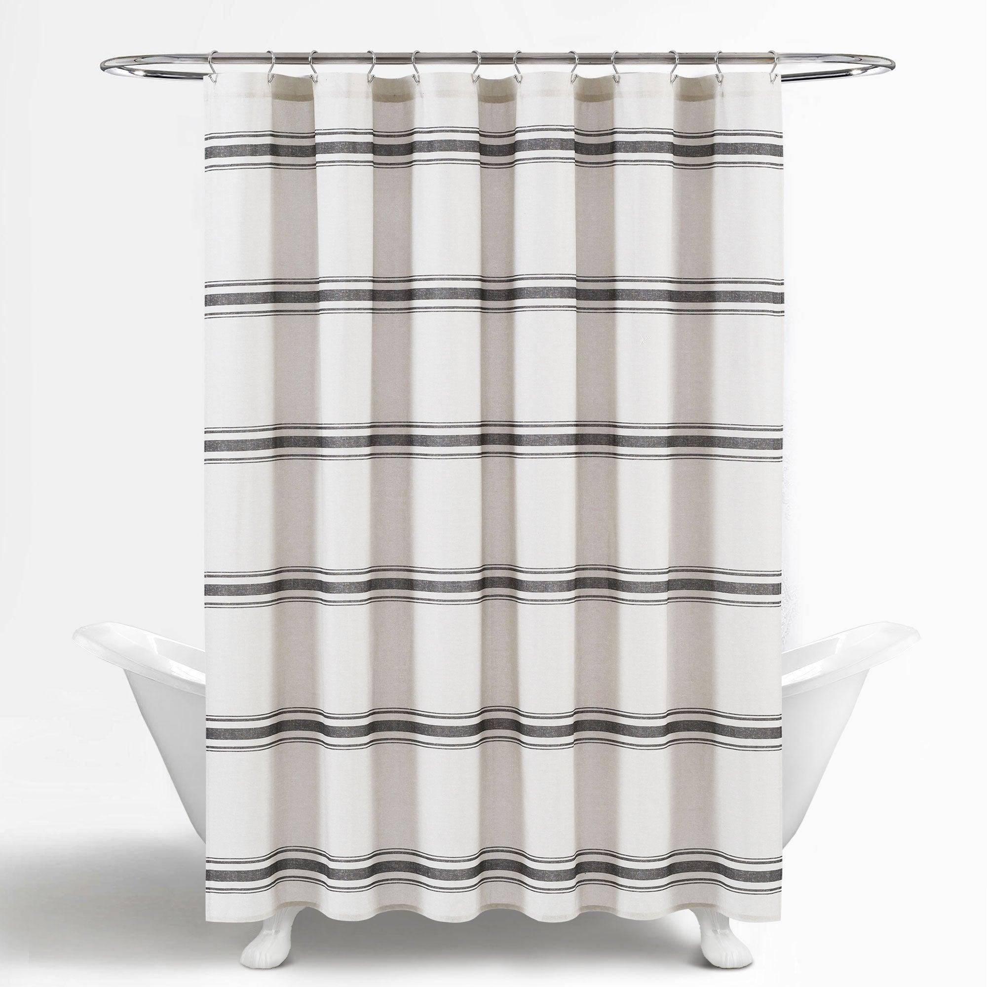 Farmhouse Stripe 100% Cotton Shower Curtain