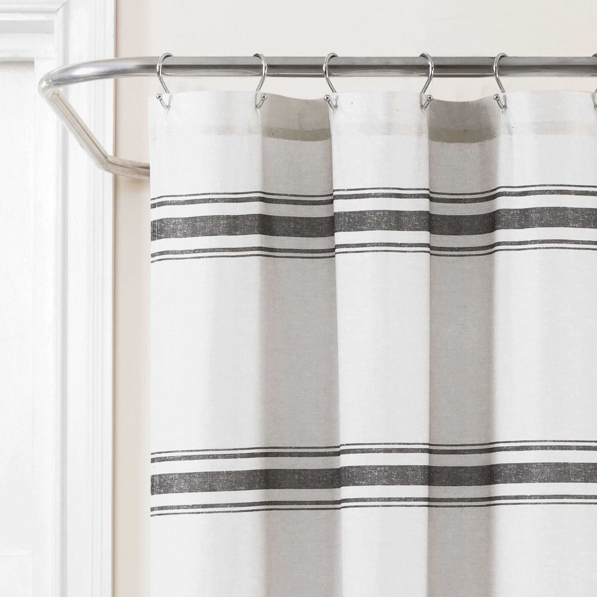 Farmhouse Stripe 100% Cotton Shower Curtain