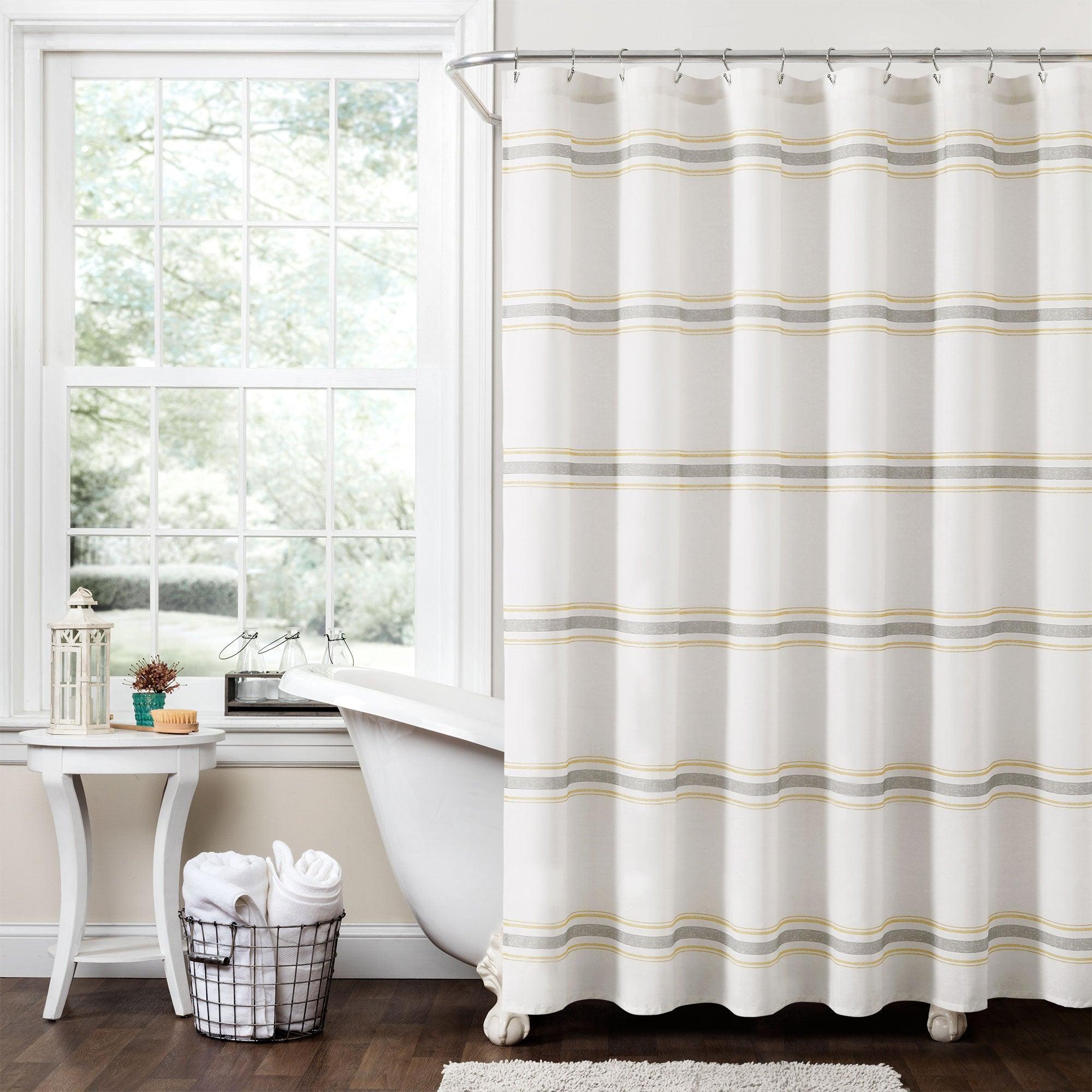 Farmhouse Stripe 100% Cotton Shower Curtain