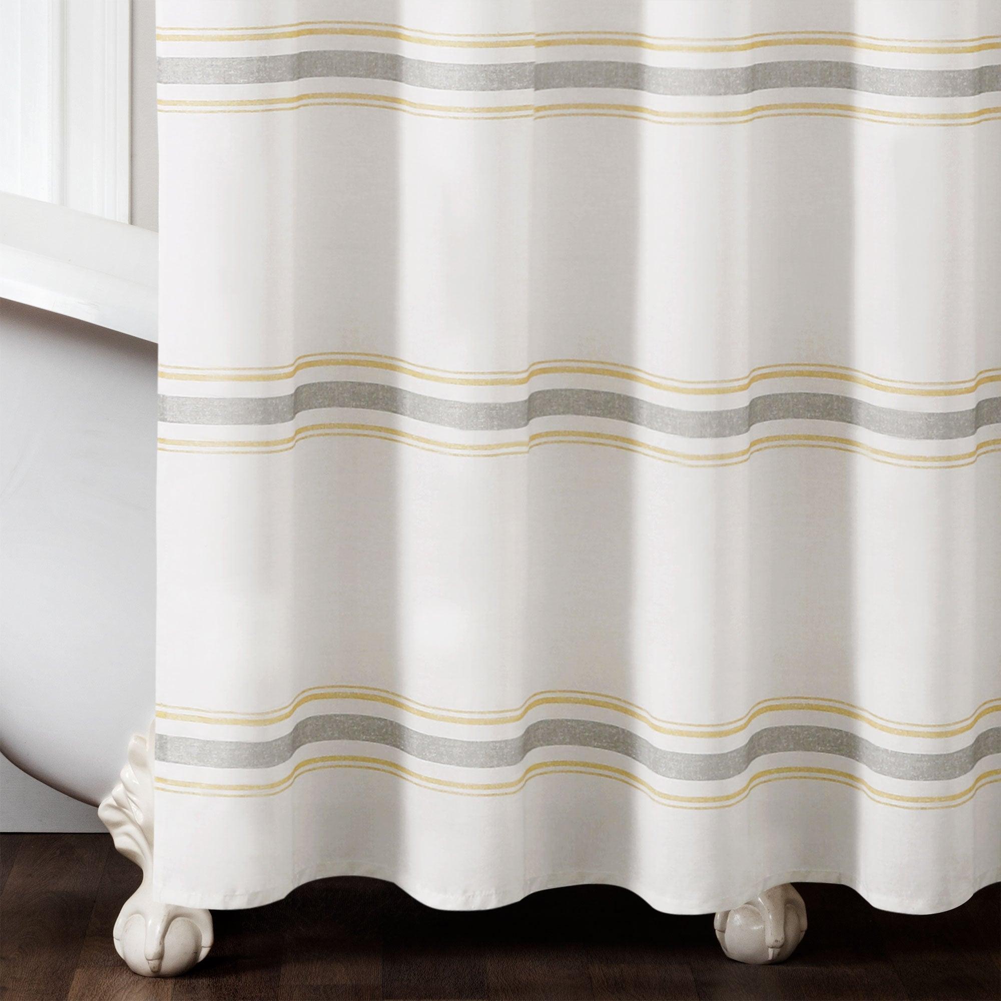 Farmhouse Stripe 100% Cotton Shower Curtain