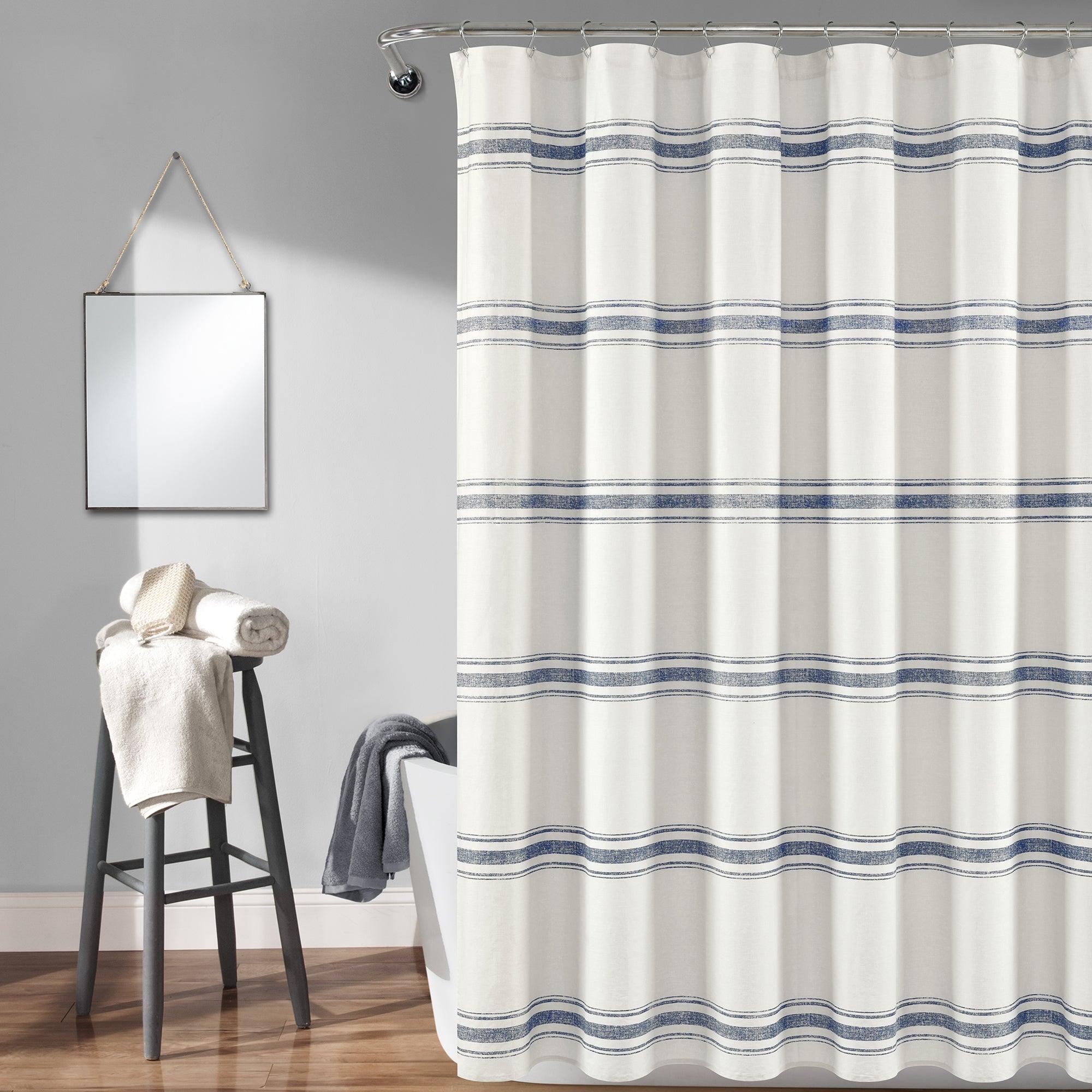 Farmhouse Stripe 100% Cotton Shower Curtain