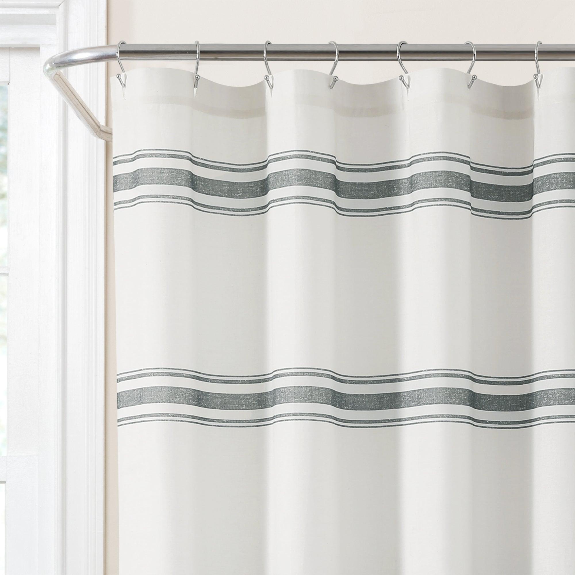 Farmhouse Stripe 100% Cotton Shower Curtain