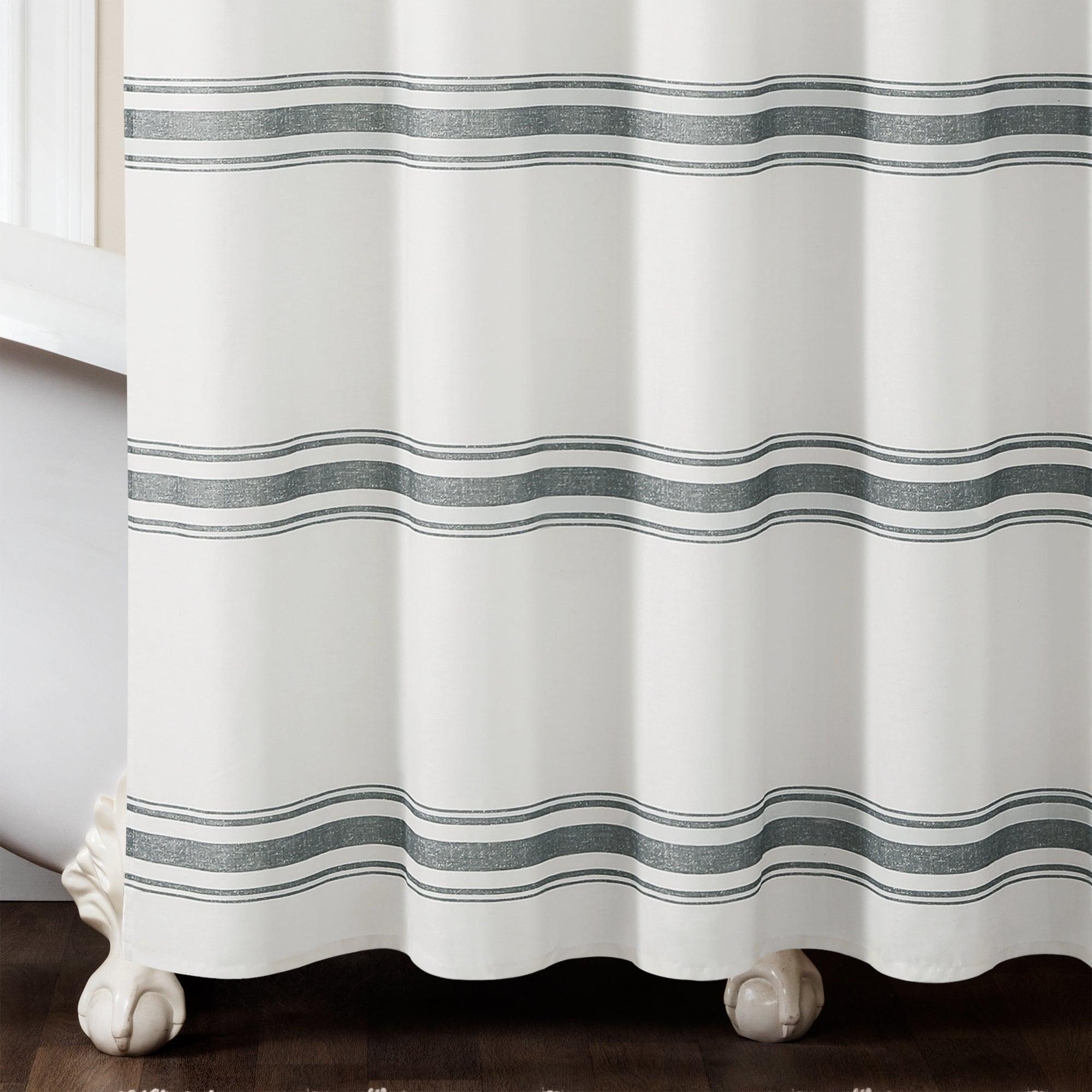 Farmhouse Stripe 100% Cotton Shower Curtain