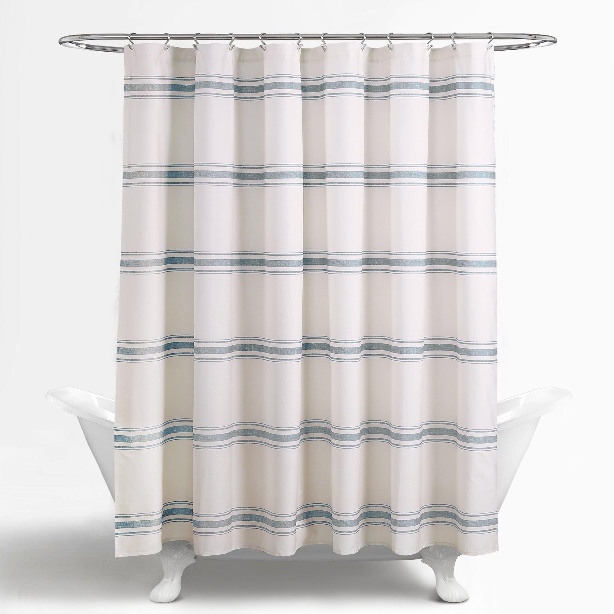 Farmhouse Stripe 100% Cotton Shower Curtain