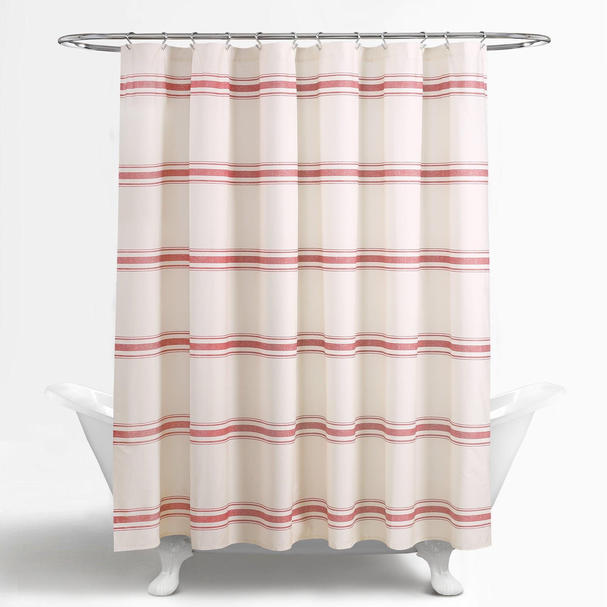 Farmhouse Stripe 100% Cotton Shower Curtain