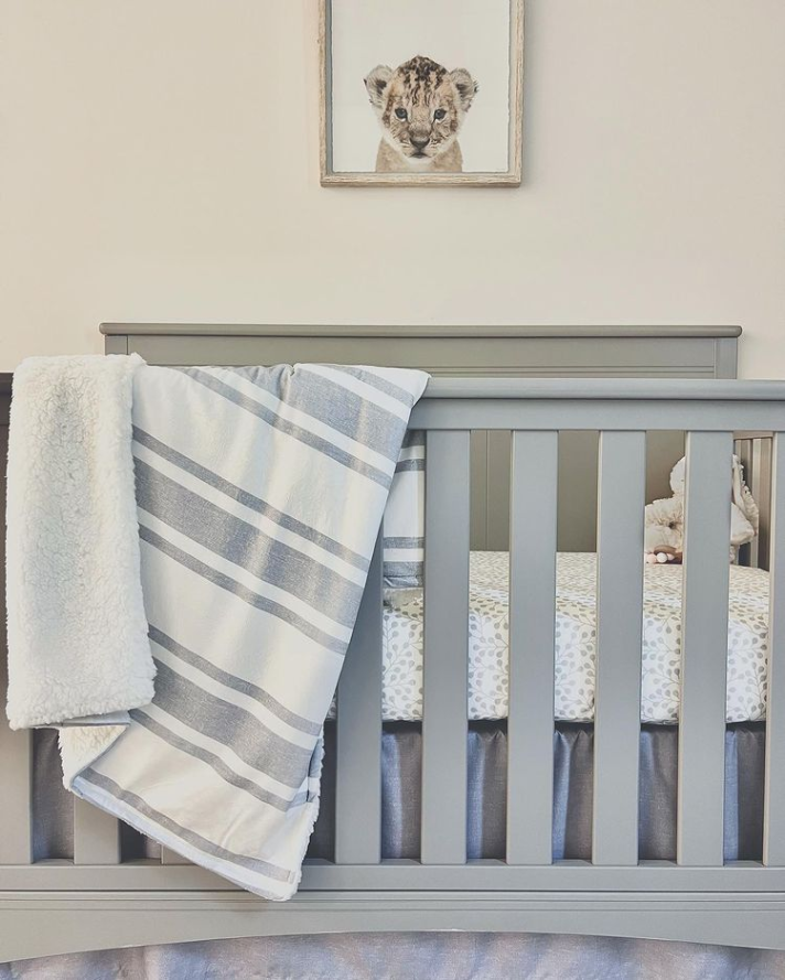 Farmhouse Stripe Reversible Soft & Plush Oversized Baby Blanket