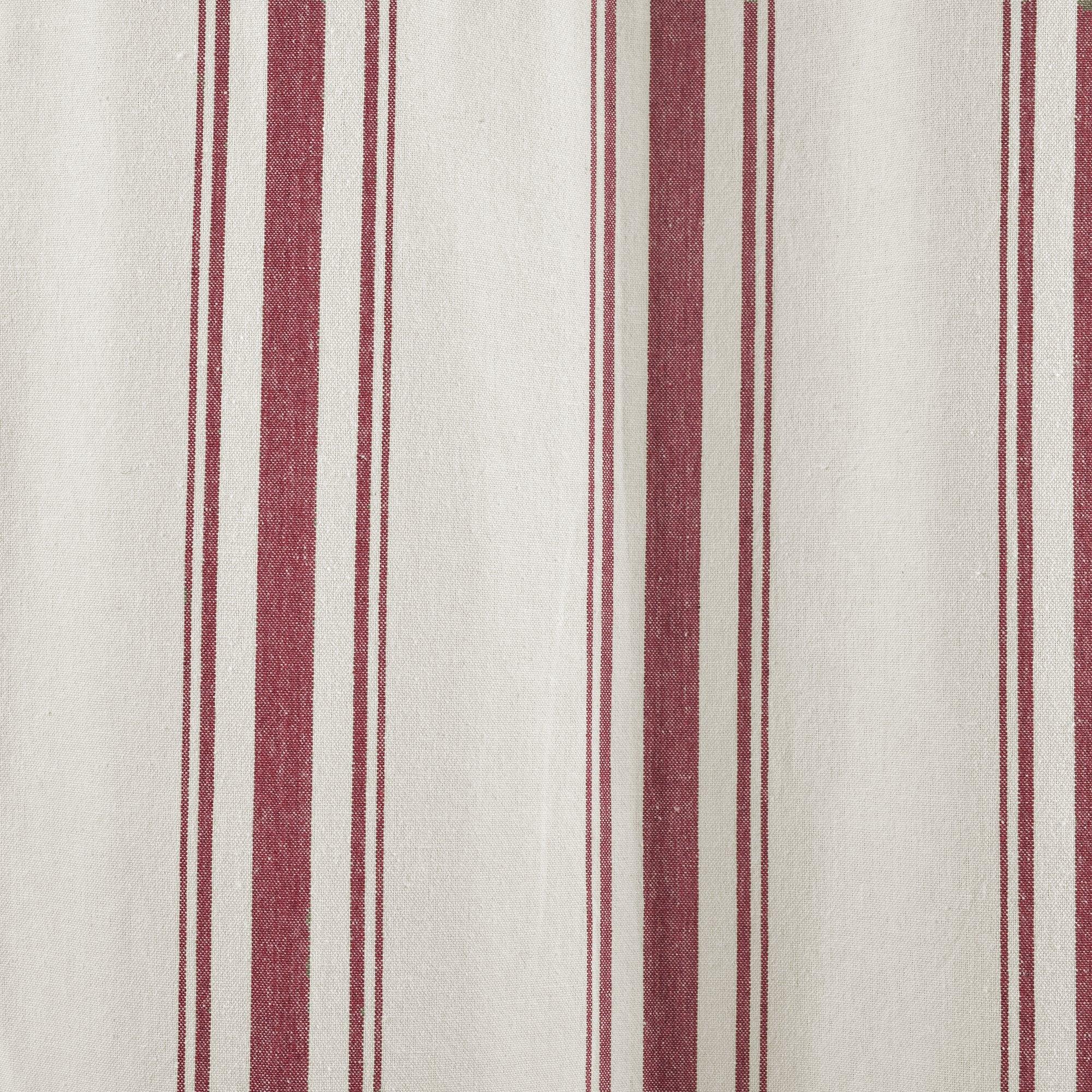 Farmhouse Stripe Yarn Dyed Recycled Cotton Window Curtain Panel Set