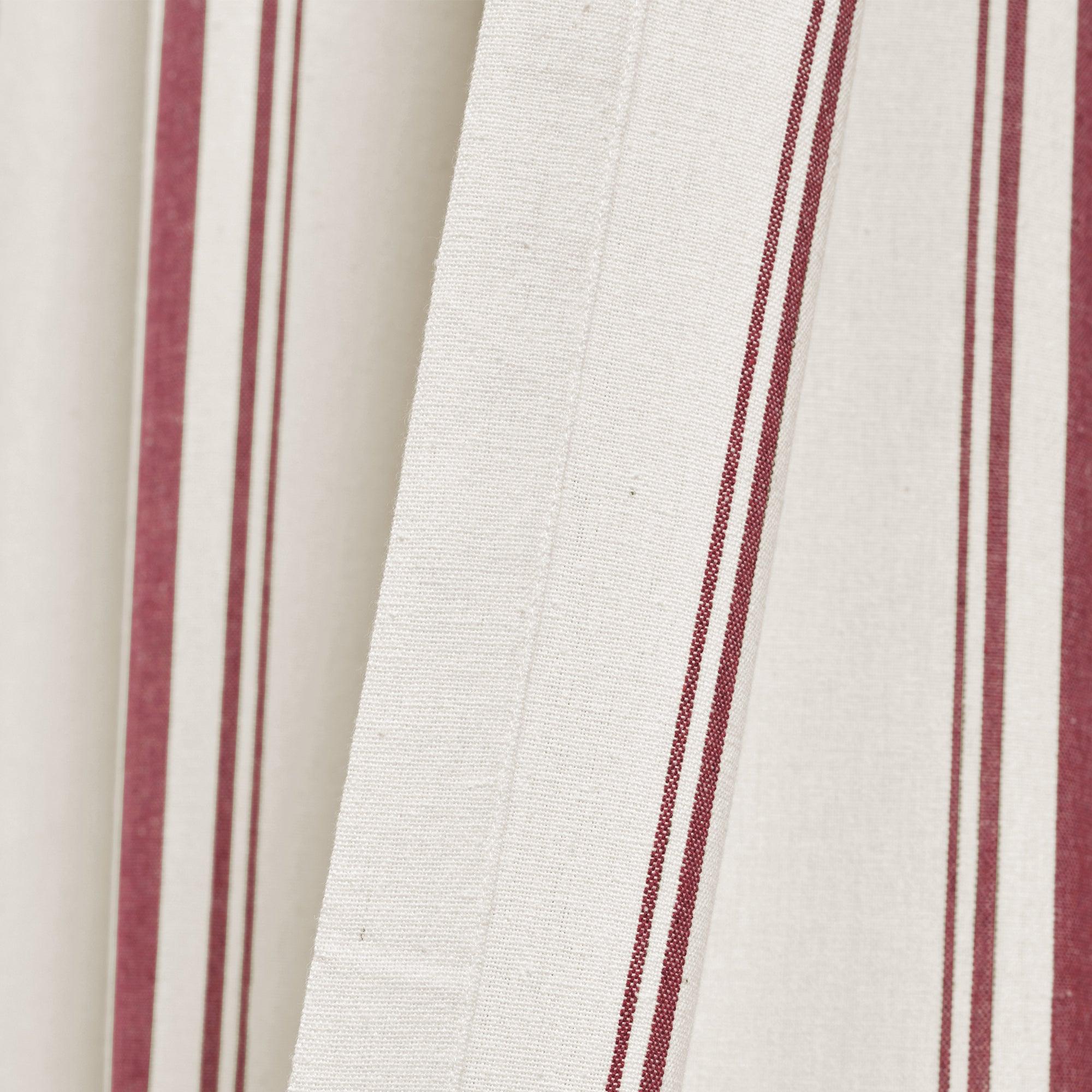 Farmhouse Stripe Yarn Dyed Recycled Cotton Window Curtain Panel Set