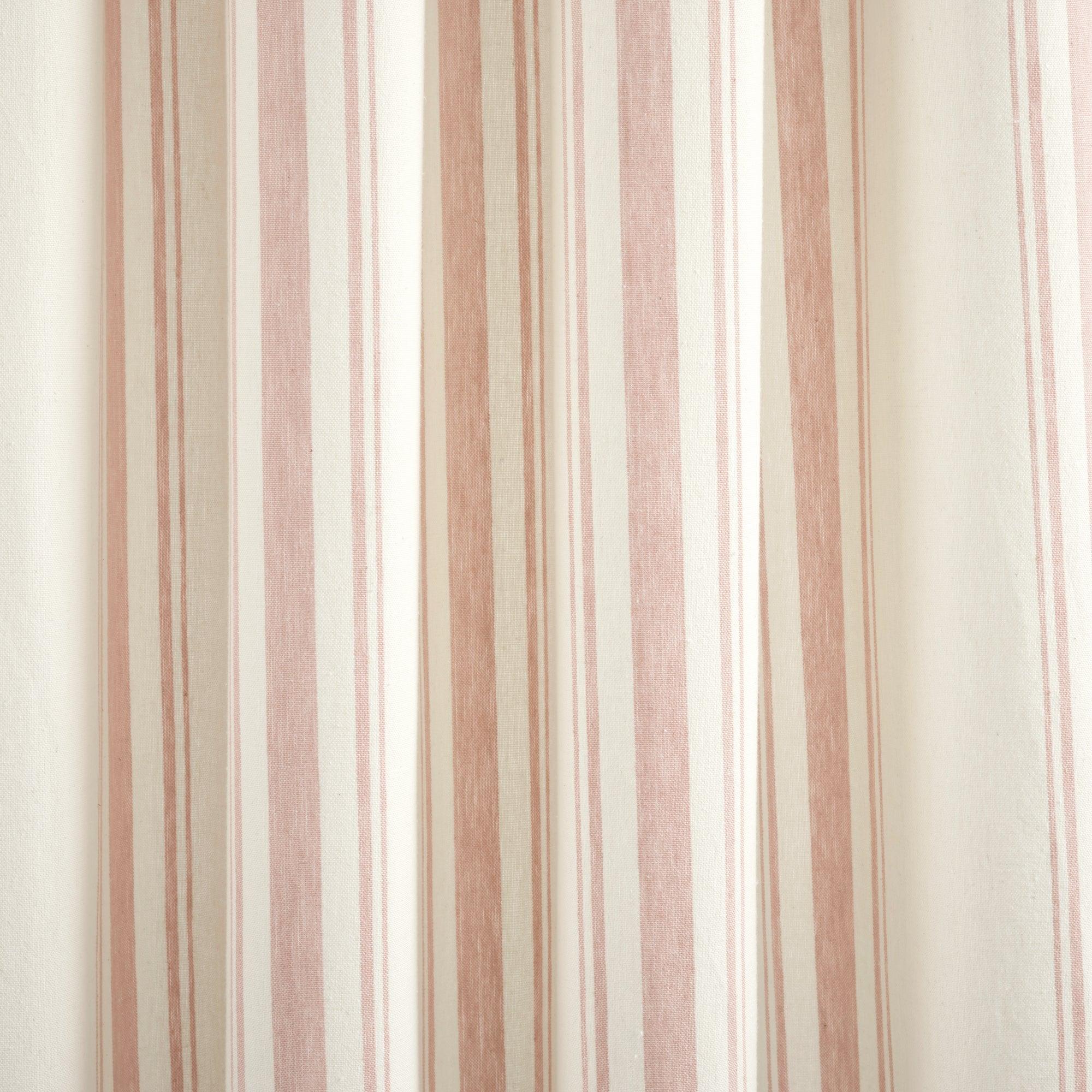 Farmhouse Stripe Yarn Dyed Recycled Cotton Window Curtain Panel Set