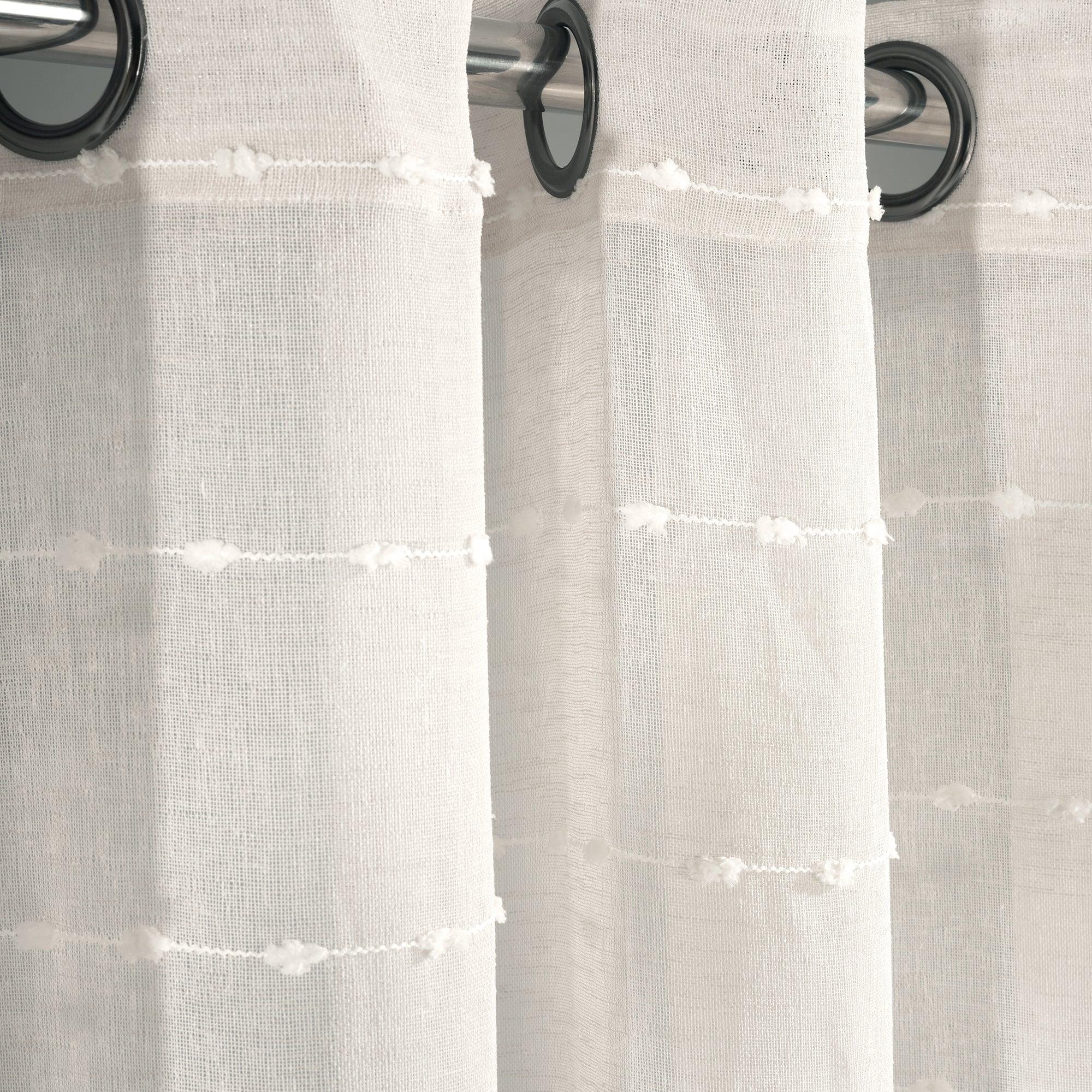 Farmhouse Textured Grommet Sheer Ultra Wide Window Curtain Panel