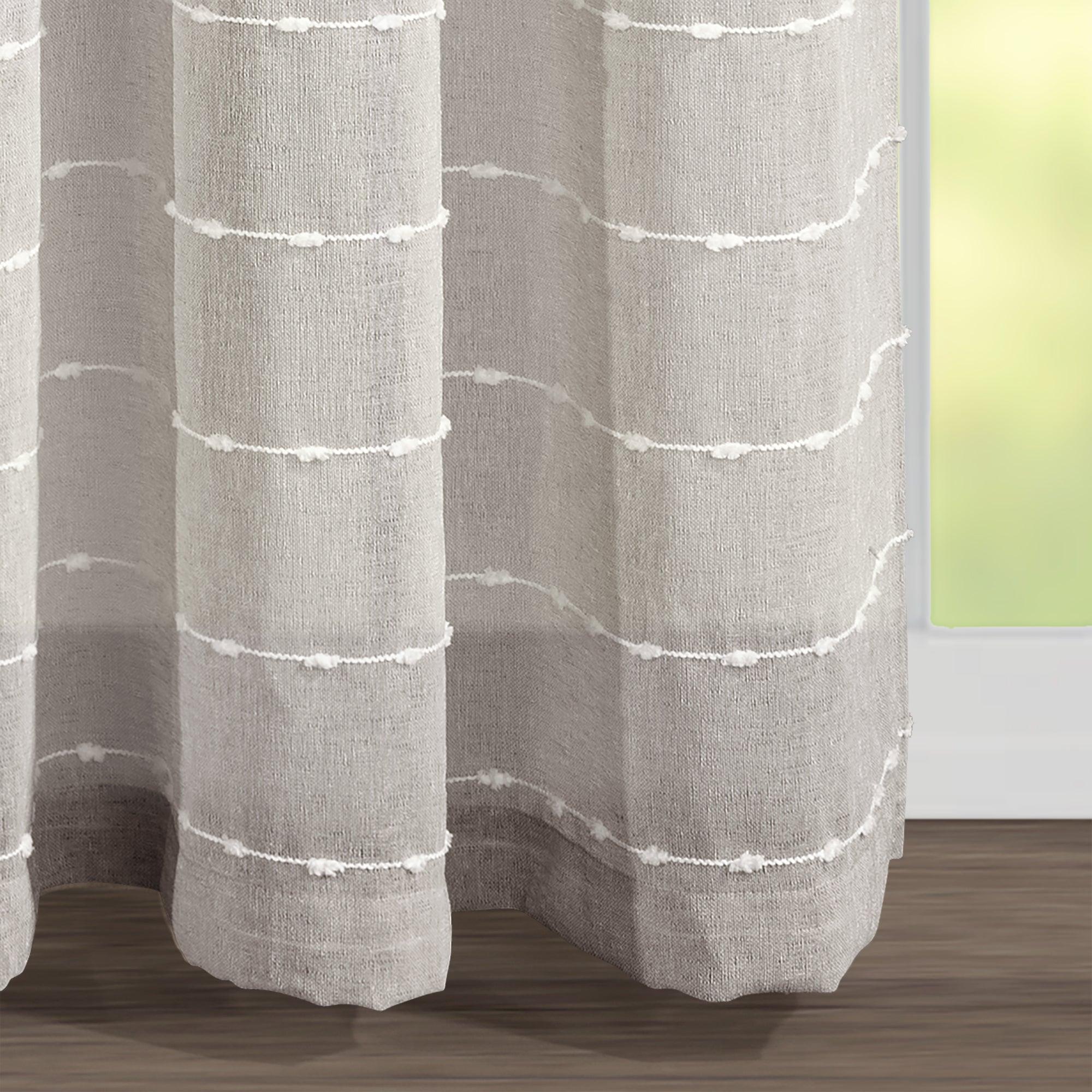 Farmhouse Textured Grommet Sheer Ultra Wide Window Curtain Panel