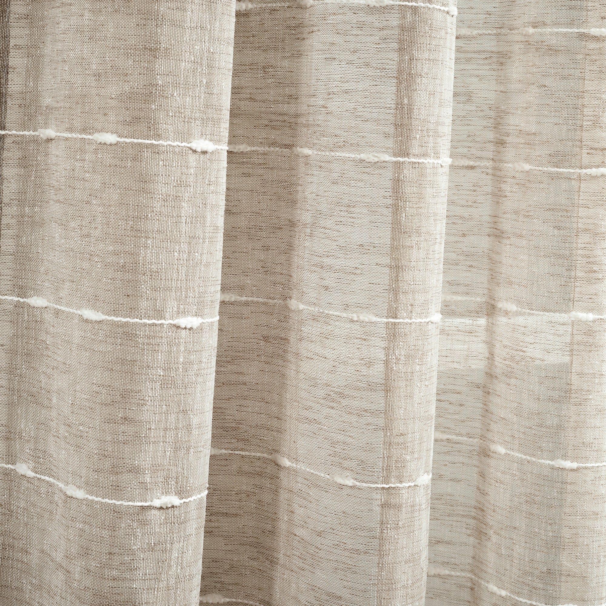 Farmhouse Textured Grommet Sheer Window Curtain Panel Set