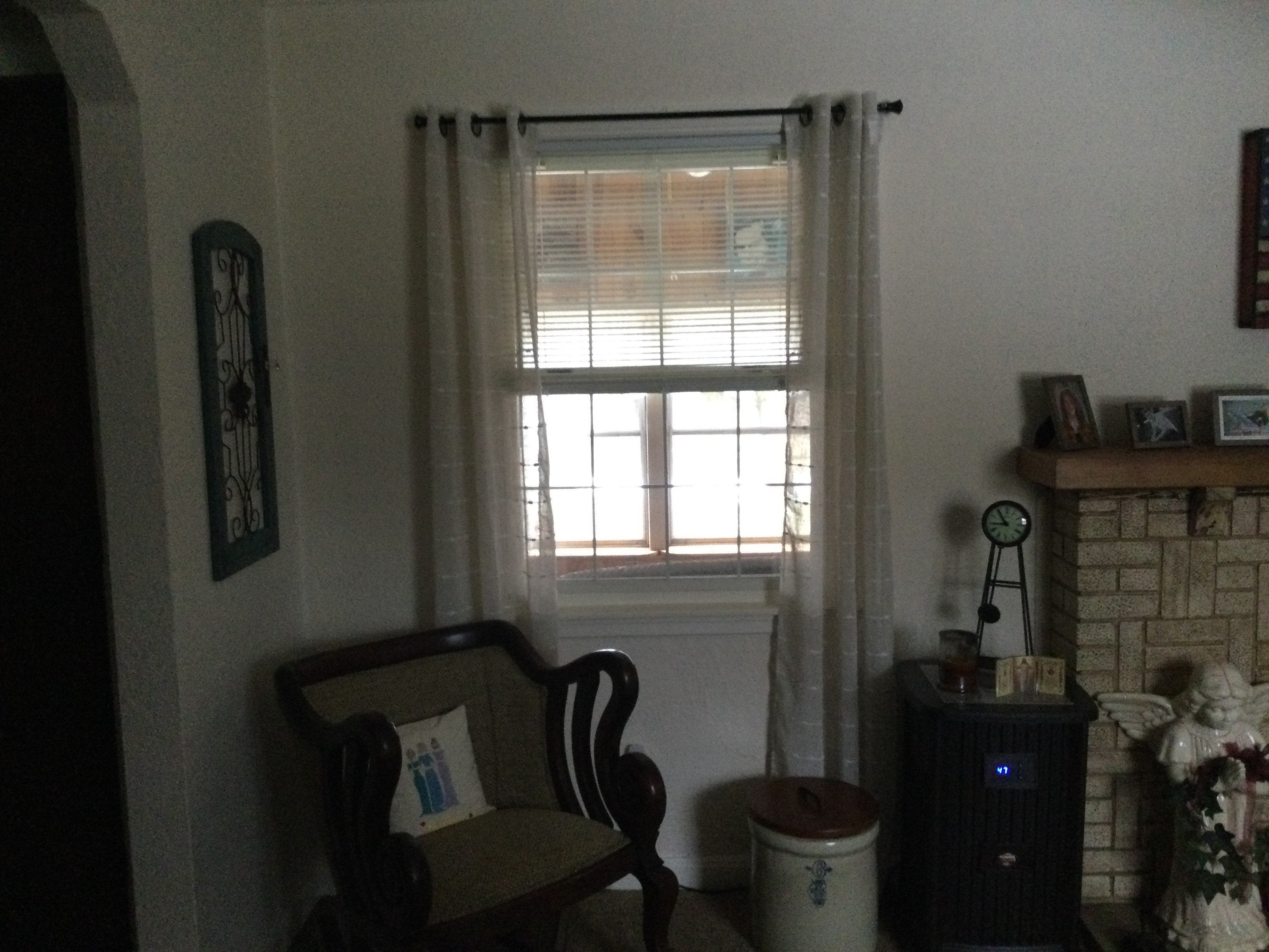 Farmhouse Textured Grommet Sheer Window Curtain Panel Set