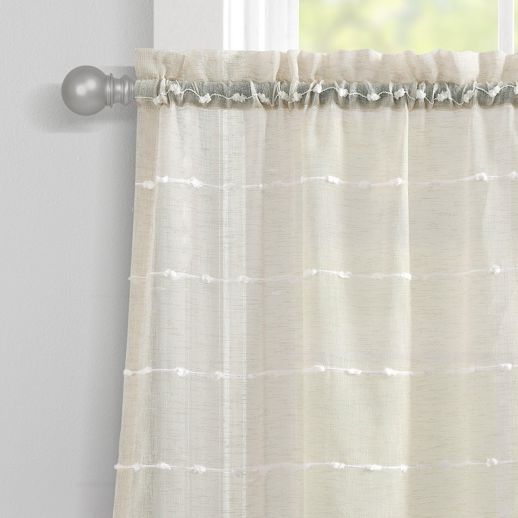 Farmhouse Textured Sheer Kitchen Window Tiers Set