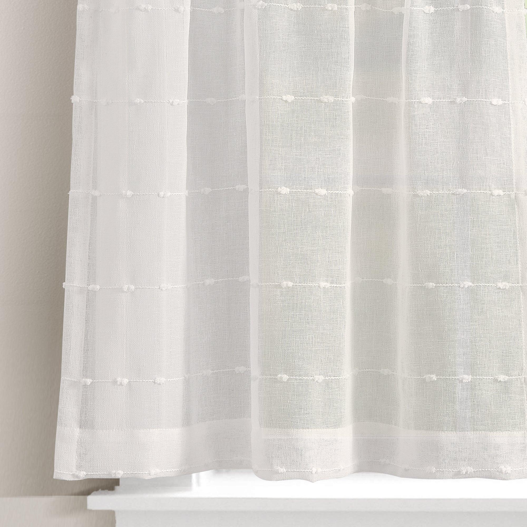 Farmhouse Textured Sheer Kitchen Window Tiers Set