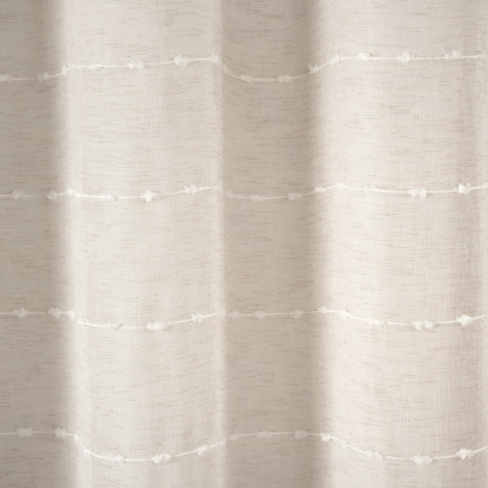 Farmhouse Textured Sheer With Peva Lining Shower Curtain Set