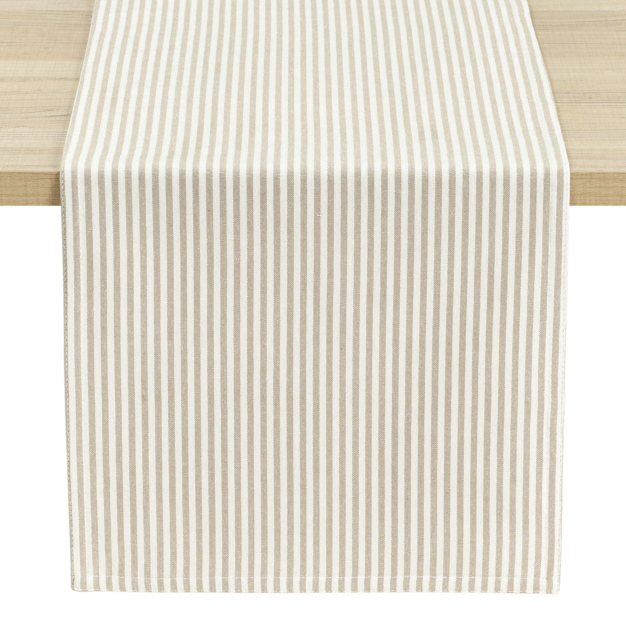 Farmhouse Ticking Stripe Yarn Dyed Table Runner