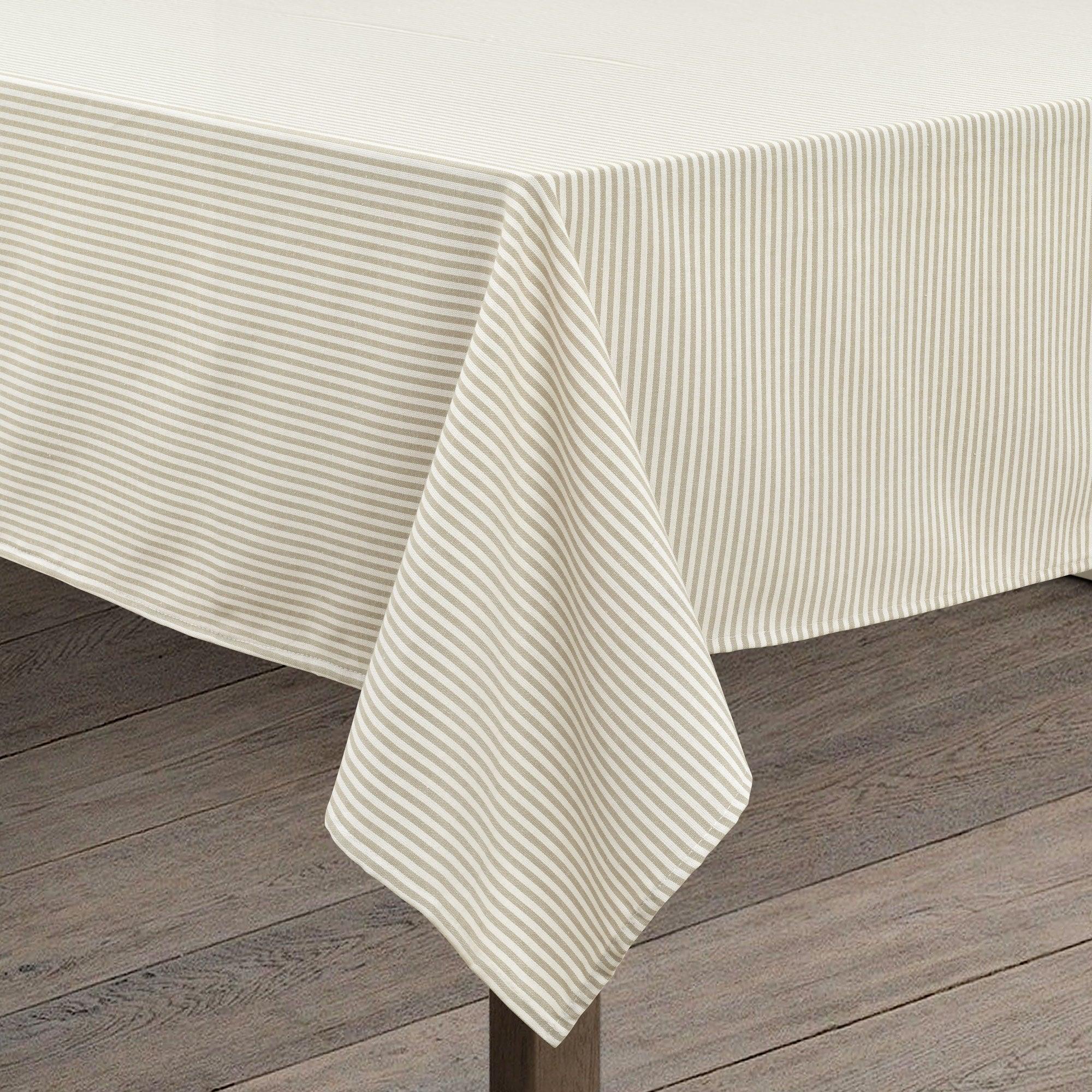 Farmhouse Ticking Stripe Yarn Dyed Tablecloth