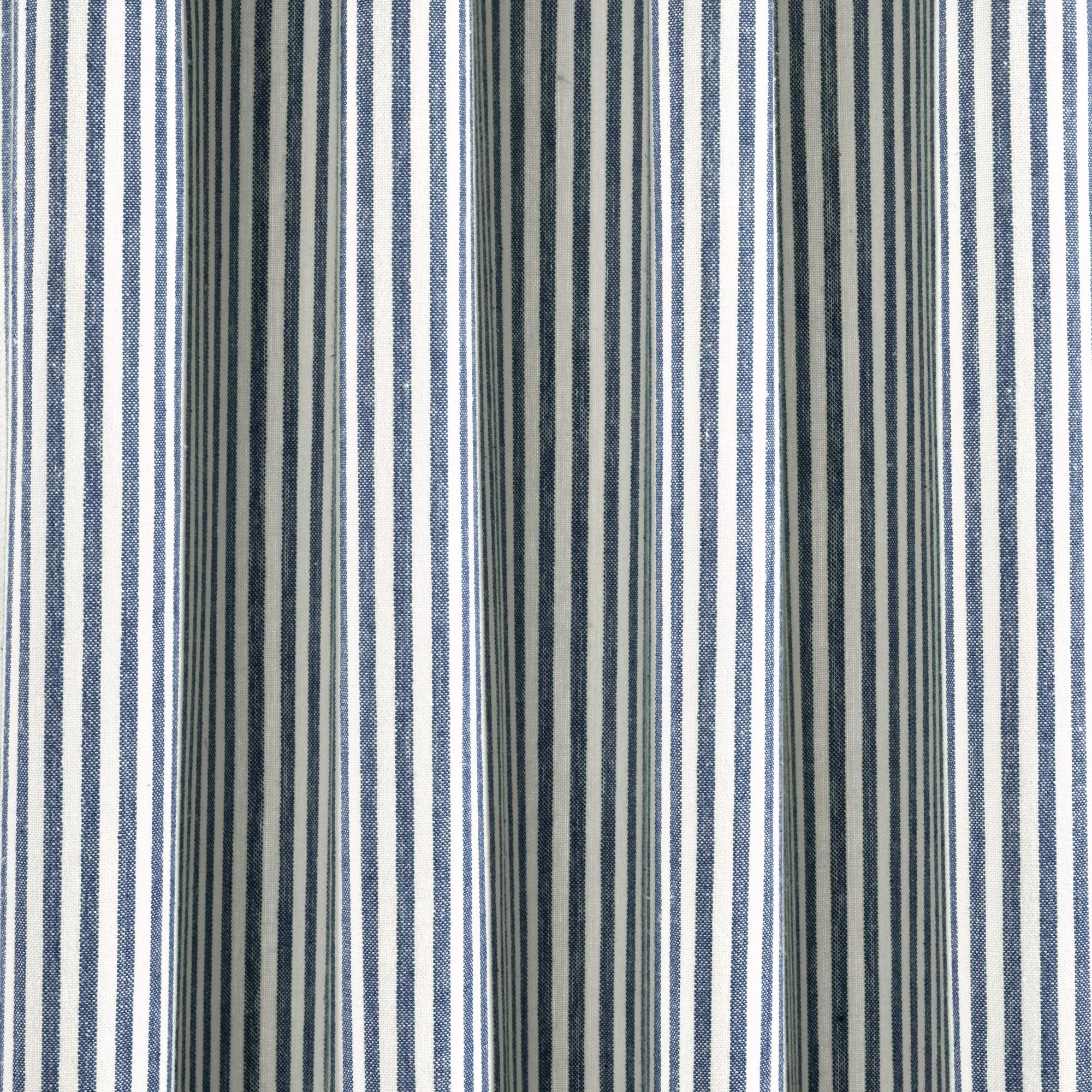 Farmhouse Vintage Stripe Recycled Cotton Window Curtain Panel Set