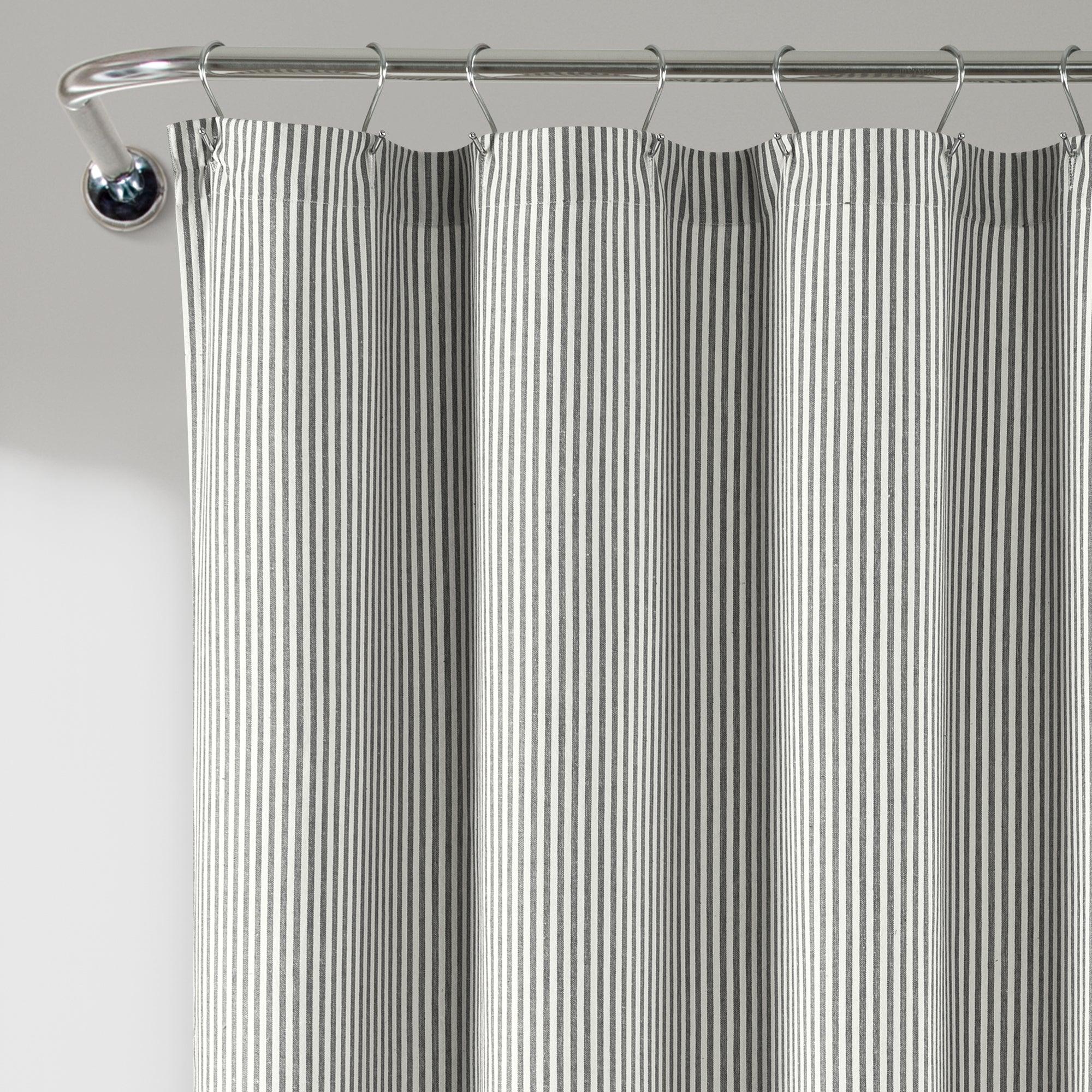 Farmhouse Vintage Stripe Yarn Dyed Recycled Cotton Shower Curtain