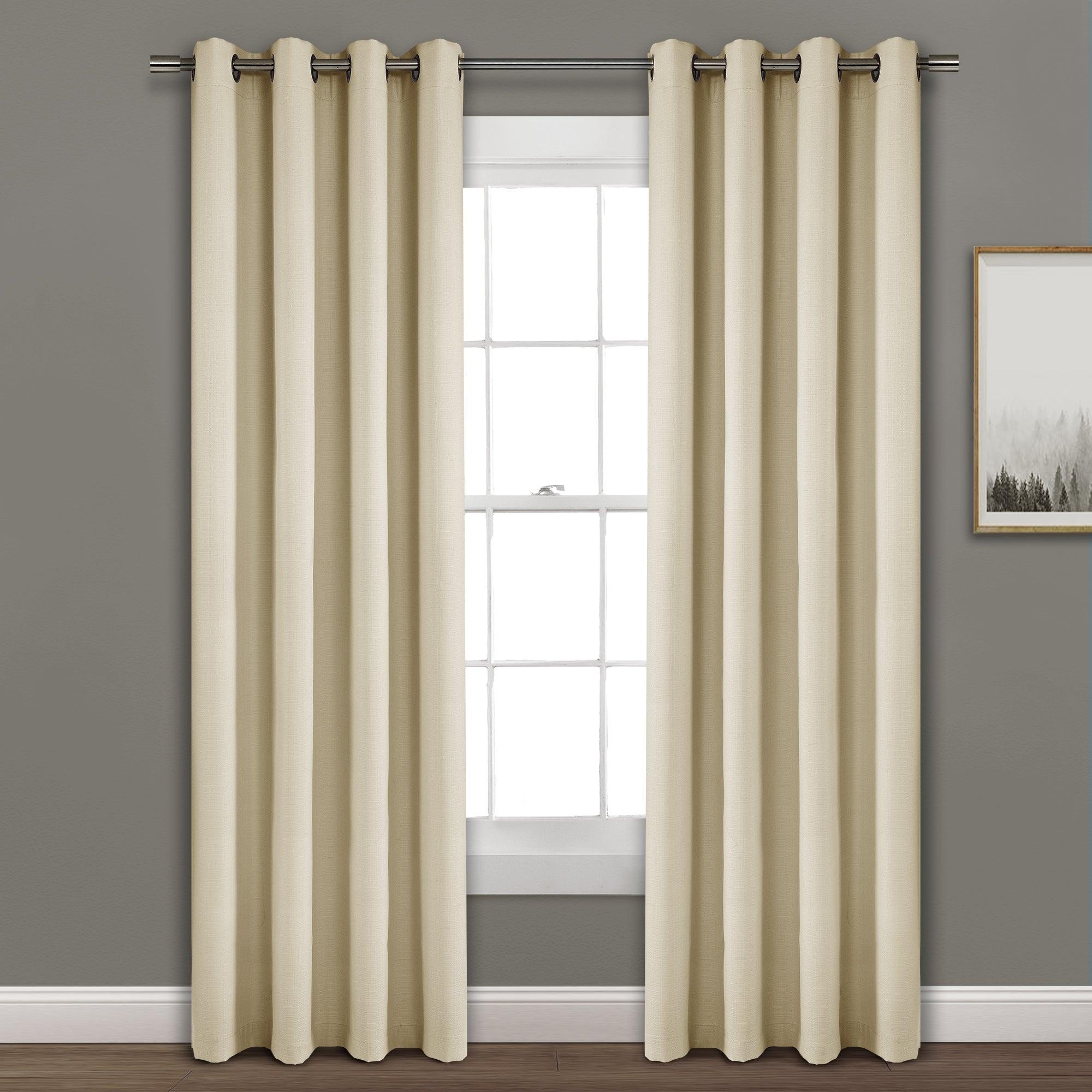 Faux Linen Absolute Blackout Window Curtain Panel