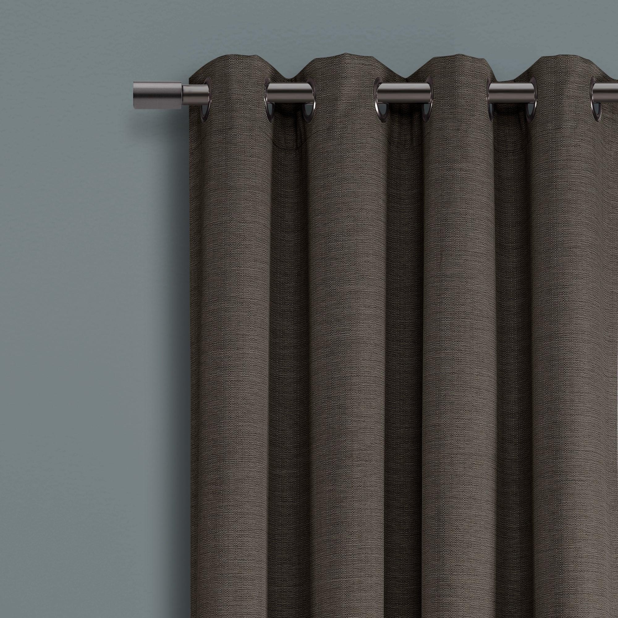 Faux Linen Absolute Blackout Window Curtain Panel